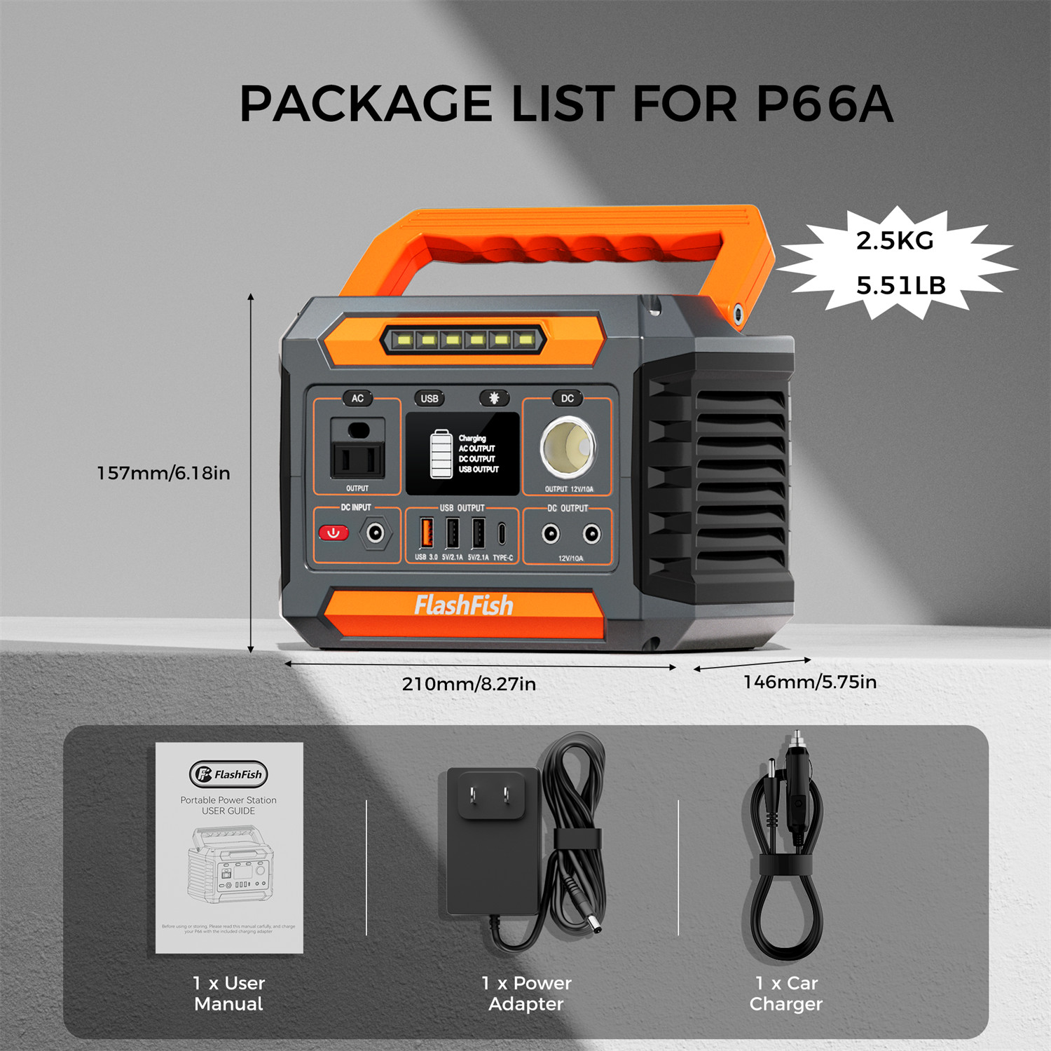Flashfish 200W 144.3WH P66A Power Station Generator For Home Back-up Solution