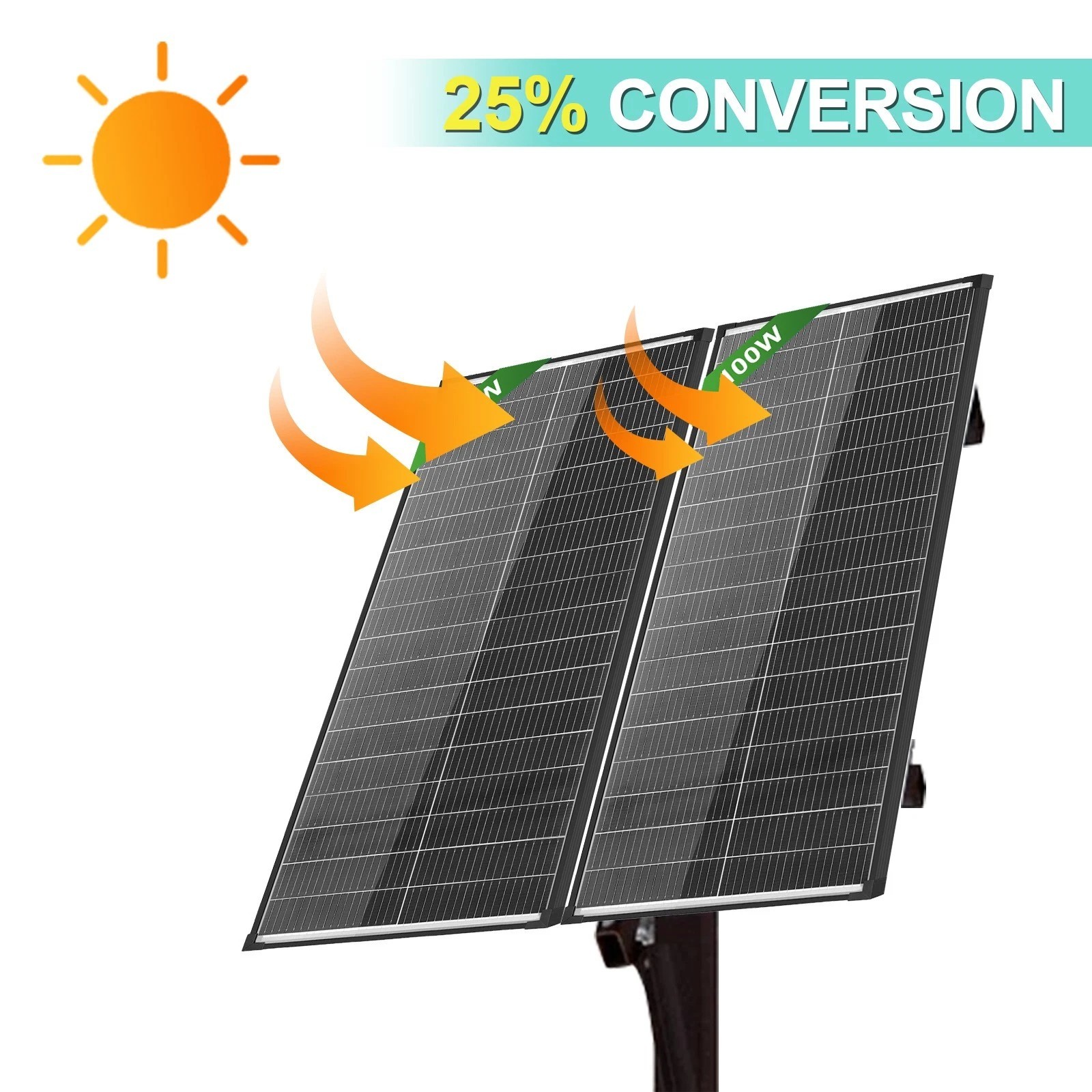 400W Bifacial Solar Panel Mono N-Type Charging Off-Grid Battery Power RV Boat US
