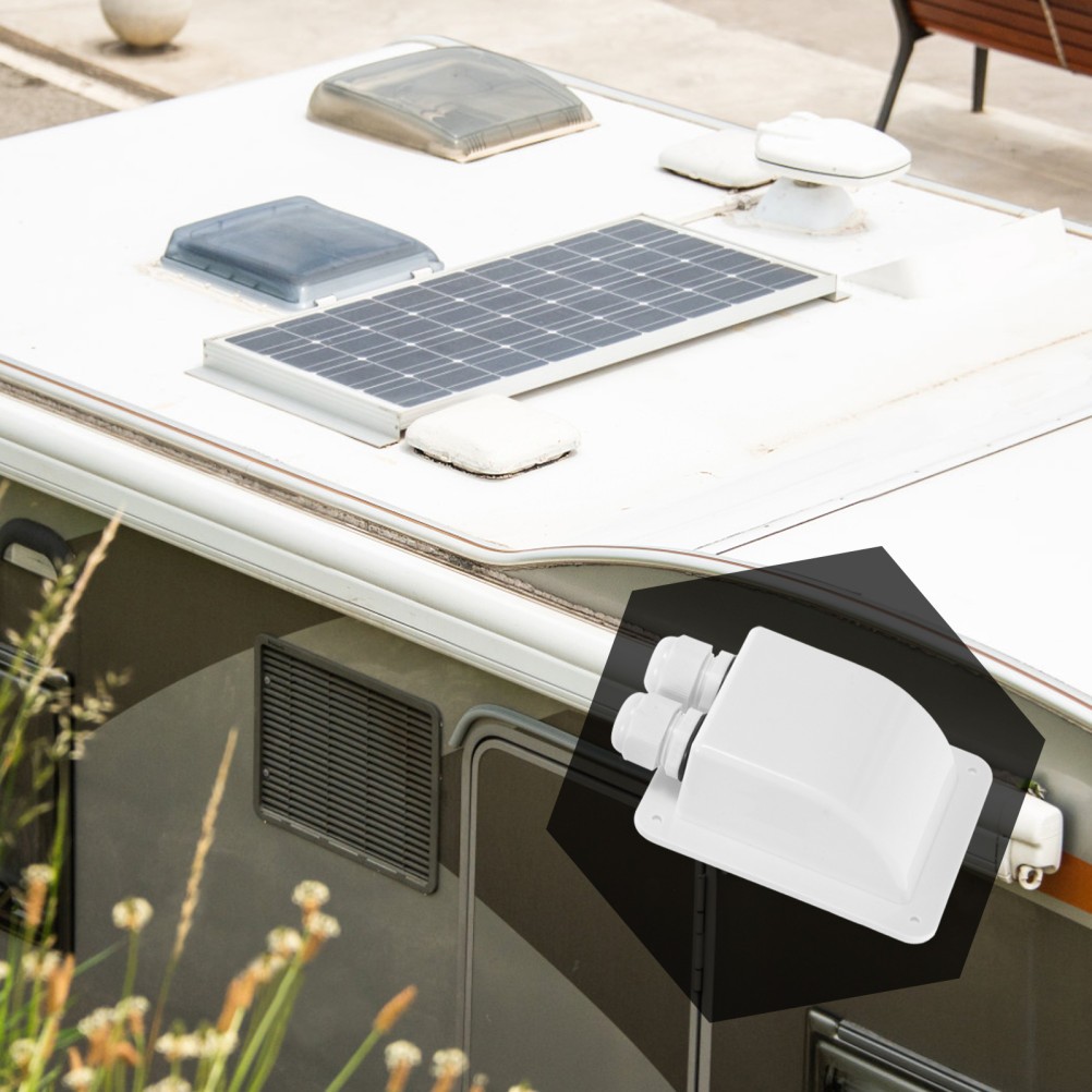 1 Set Solar Panel Cable Glands Box Durable ABS White for Rv and Camper