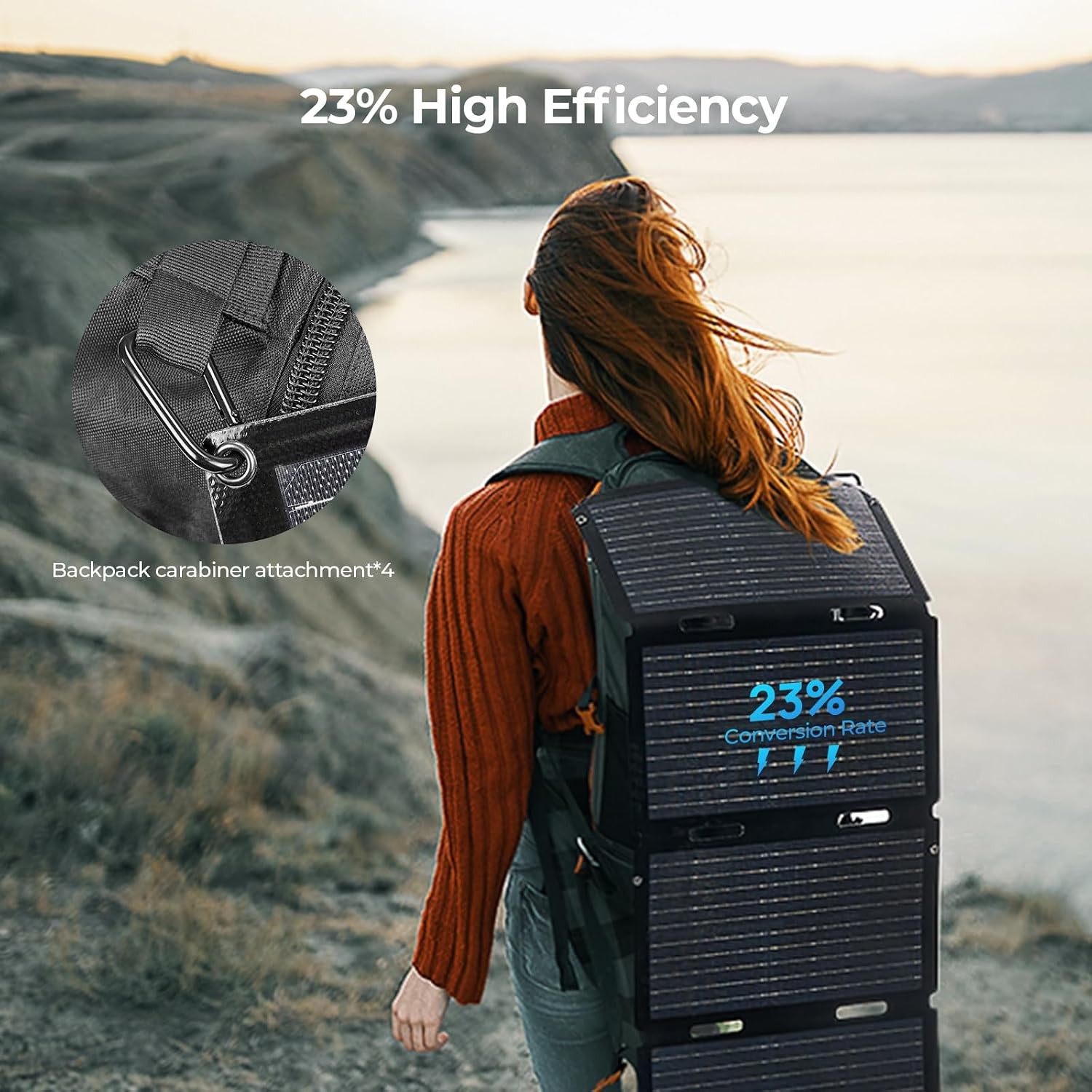 50W Fiberglass Portable Solar Panel Foldable Solar Cell Solar Charger W/ USB