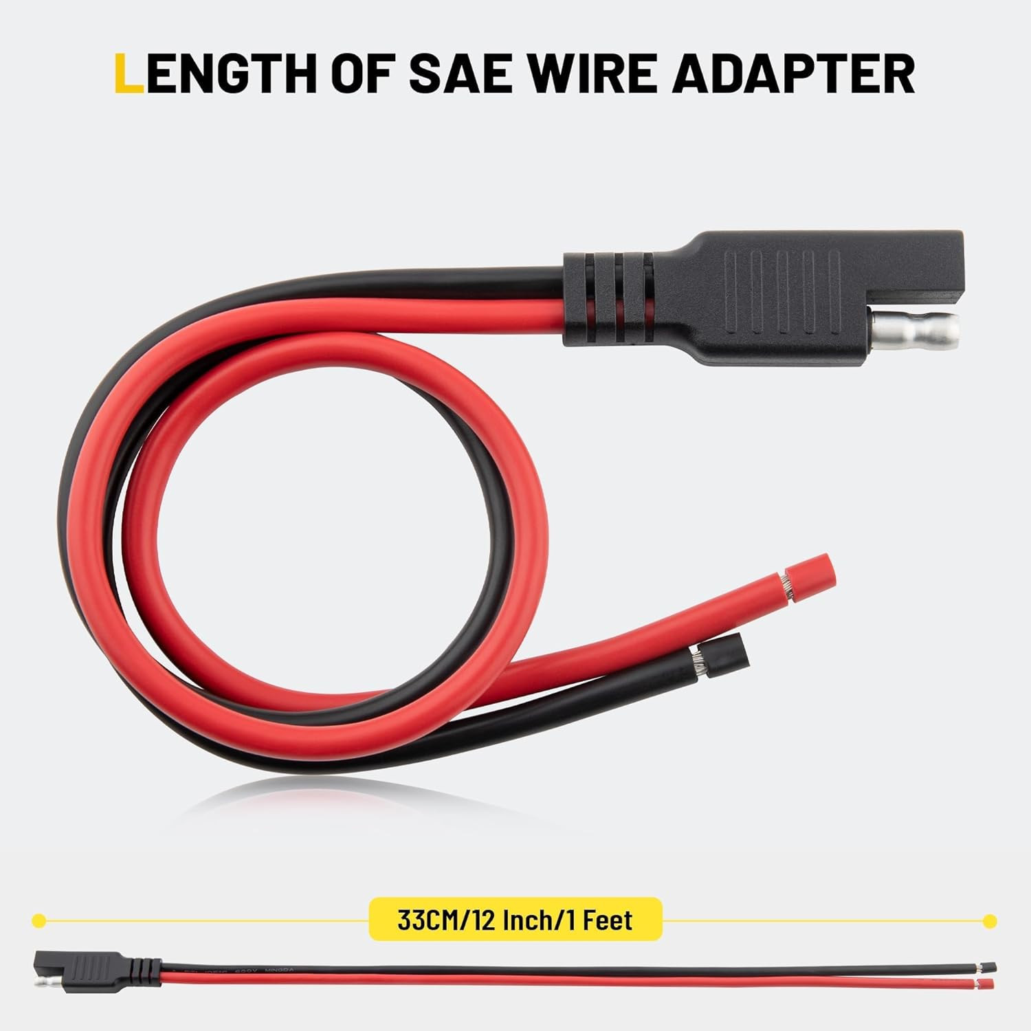 5PCS SAE Connector 12AWG 1 Feet SAE Extension Cable for Solar Panel Motorcycl…