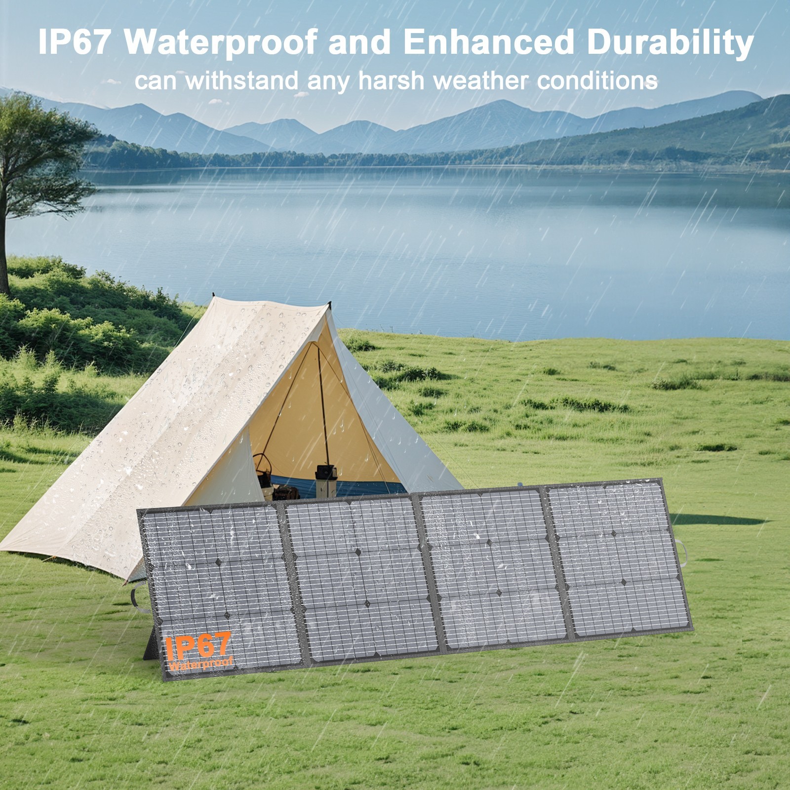 MHPOWOS 20V 110W 220W Folding Solar Panel for VTOMAN Portable Power Station