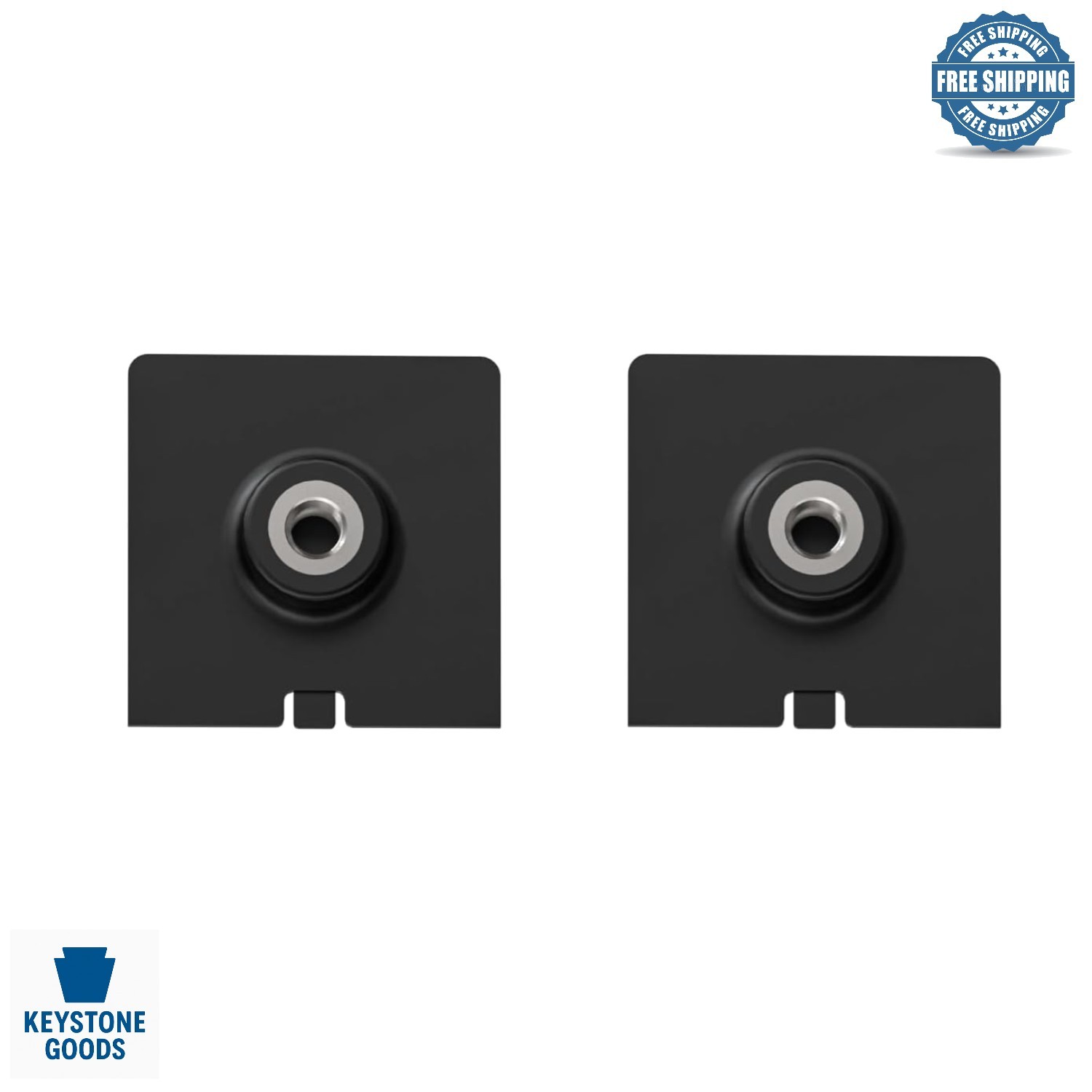 Black Plastic 1/4 Inch Threaded Mount Adapter for Ring Solar Panels (2 Pack)