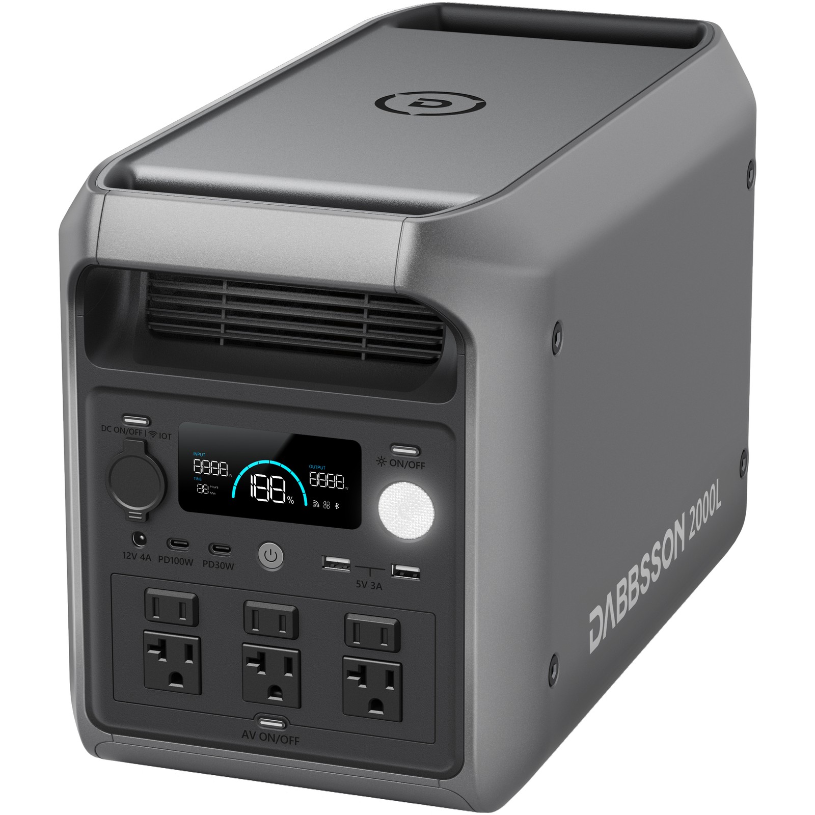 Dabbsson 2000L Portable Power Station 2200W 2048Wh Solar Generator LFP Battery