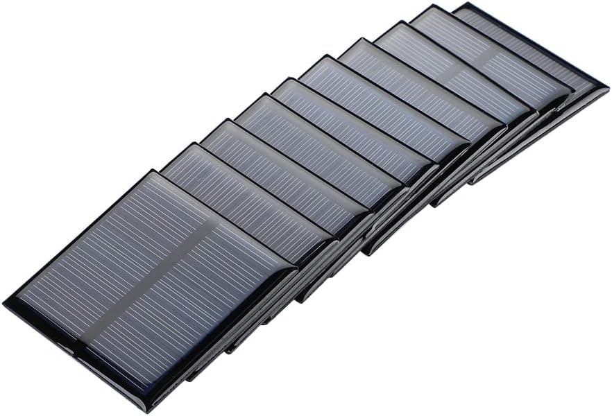 10Pcs 5.5V 80mA Mini Solar Panels 2.36″x2.36″ for DIY Electric Toy Materials …