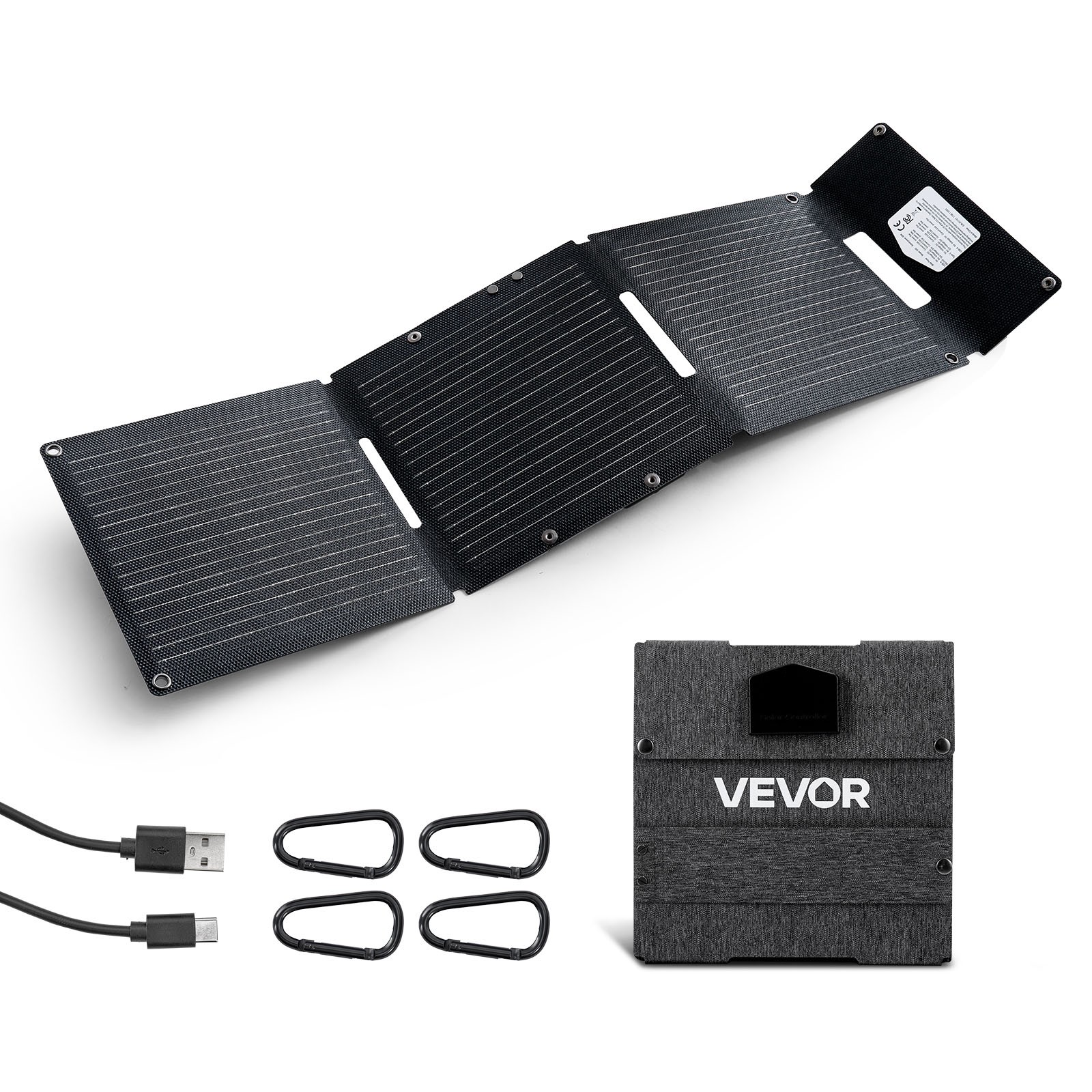 VEVOR 30W Foldable Solar Panel Charger Portable Monocrystalline Solar Panel