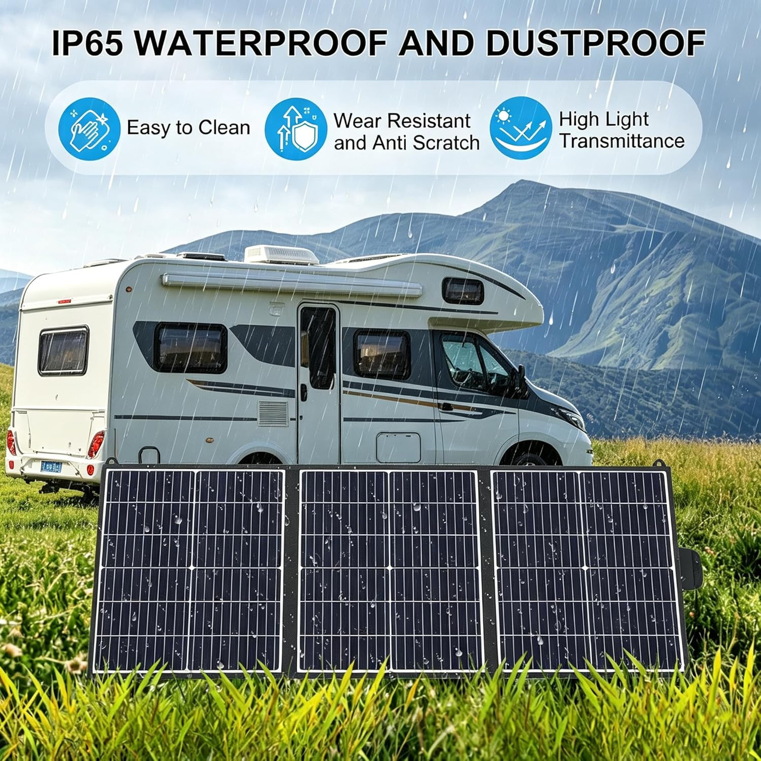 100W Portable Solar Panel 20V Foldable Solar Charger with USB-A, Type-C & DC Out