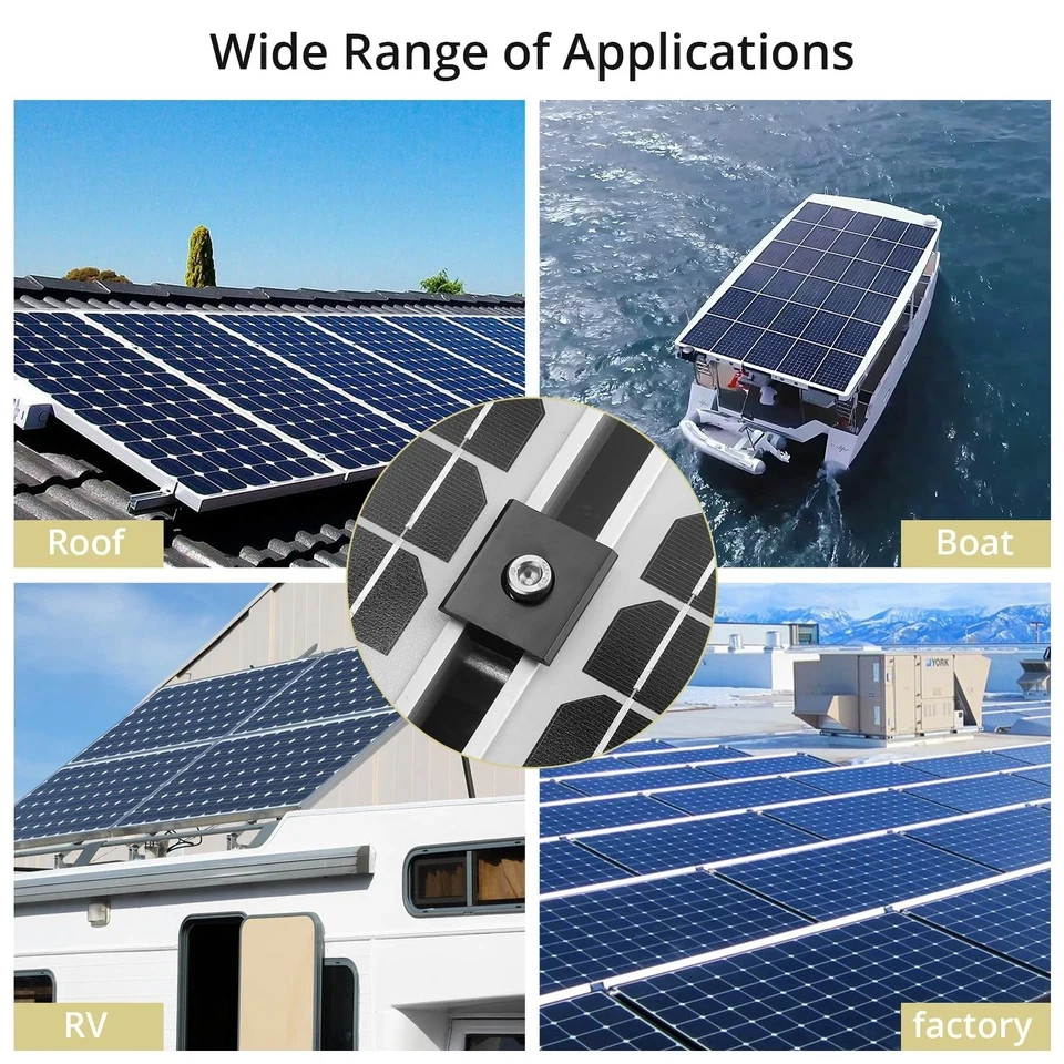 10Pcs Solar Panels Mid Clamps for Unistrut Aluminium Panel Brackets 30Mm/35Mm