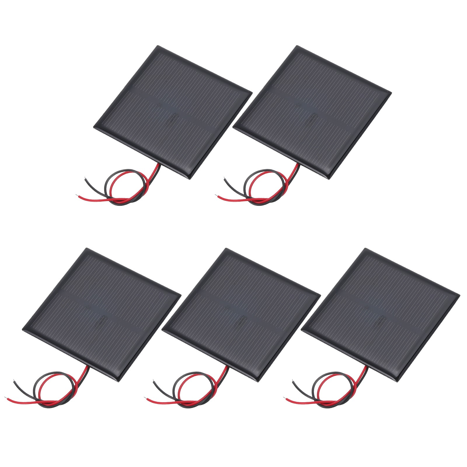5 Pcs 5.5V 0.44W 70mA Mini Solar Panels with 2 Cable, 60mm x 60mm