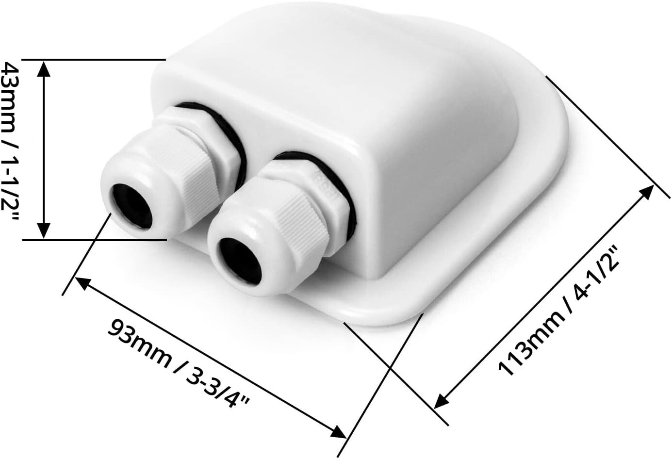 2 Pcs IP68 Waterproof ABS Solar Double Cable Entry Gland-Weather Resistant Dual