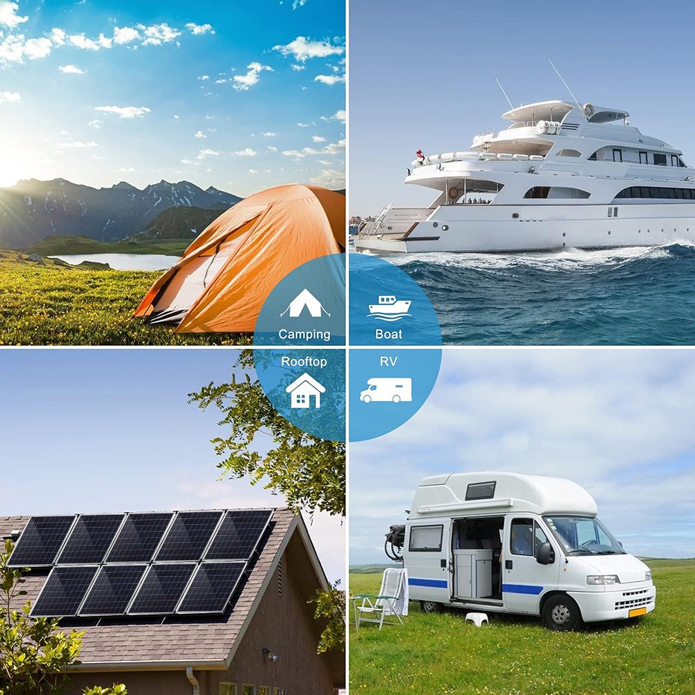 12v 20W 100A Solar Panel Charging Off-Grid RV Camping Home Boat with Controller
