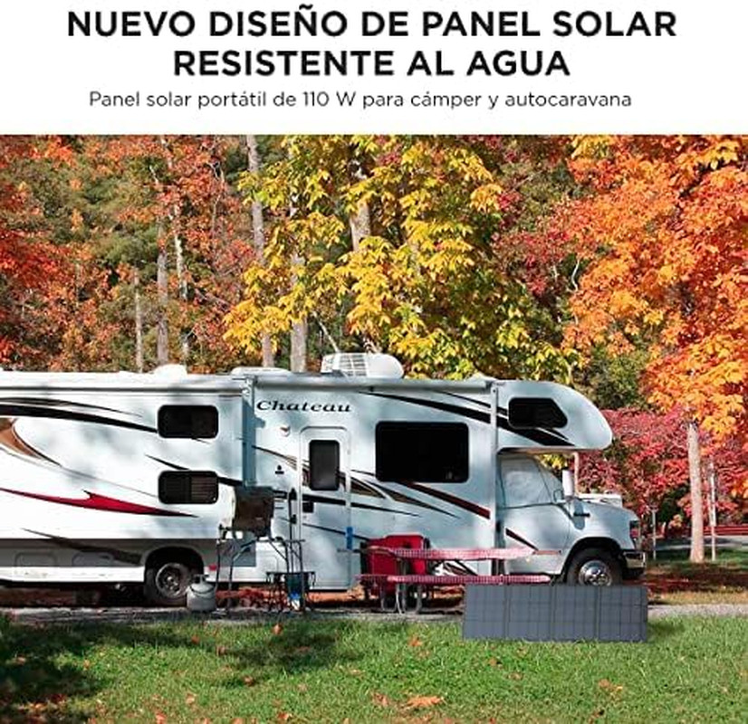 110W Portable Solar Panel, Foldable with Carry Case, High 23% Efficiency, IP68 W
