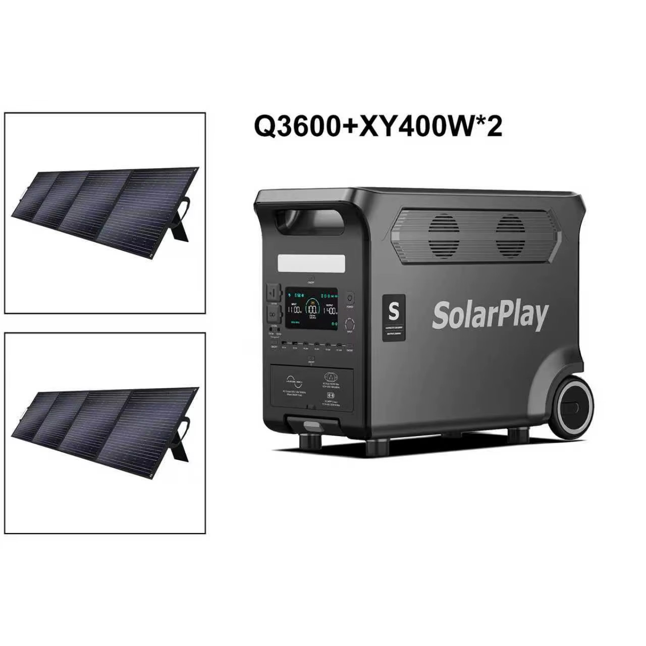 3600W Portable Power Station 3840WH Outdoor Generator with Folable Solar Panels