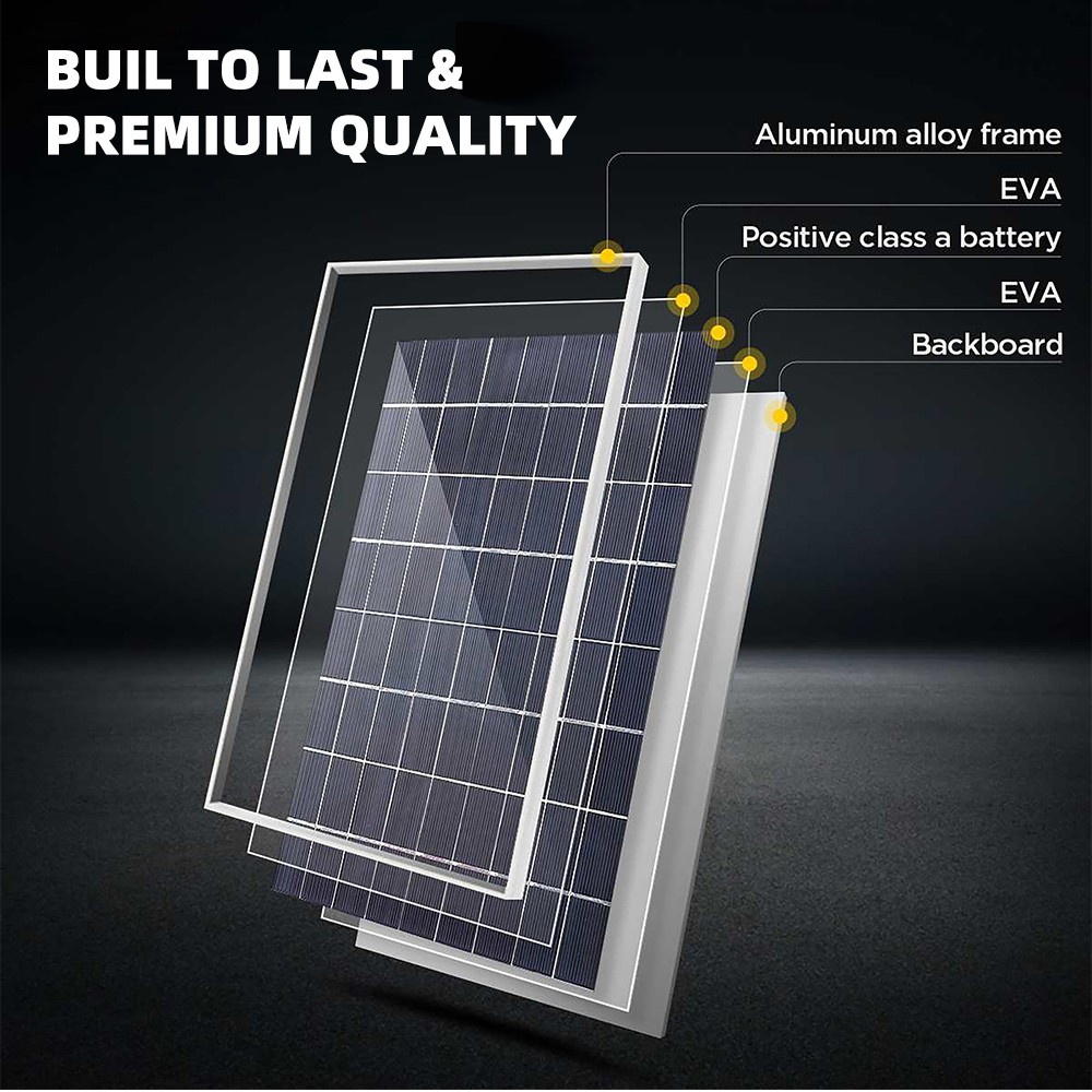 12v 30W 100A Solar Panel Charging Off-Grid RV Camping Home Boat with Controller