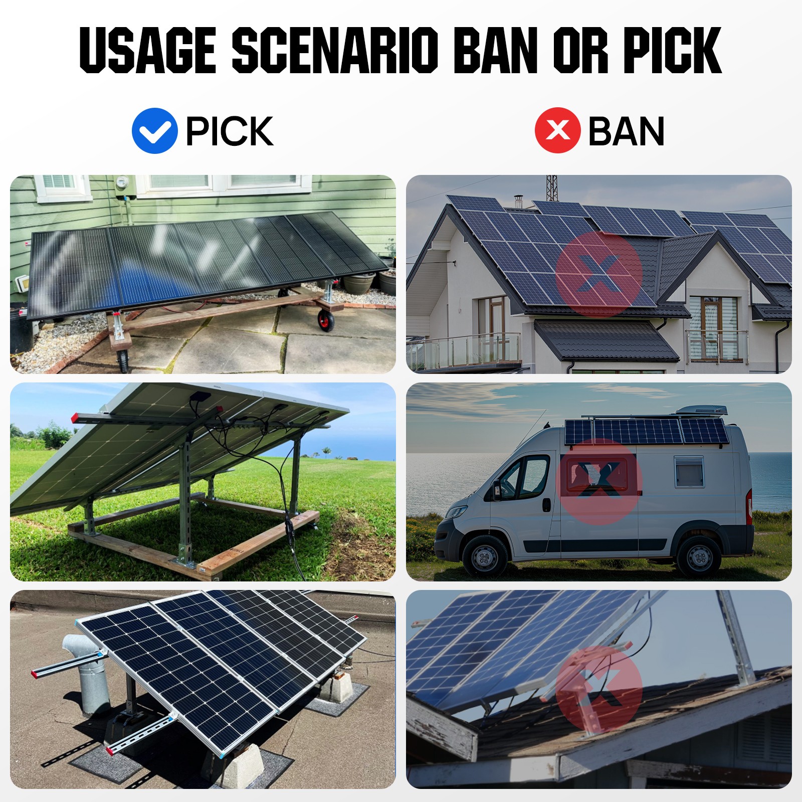 ECO-WORTHY Solar Panel Mounting Brackets Kit System for 4PCS Panels