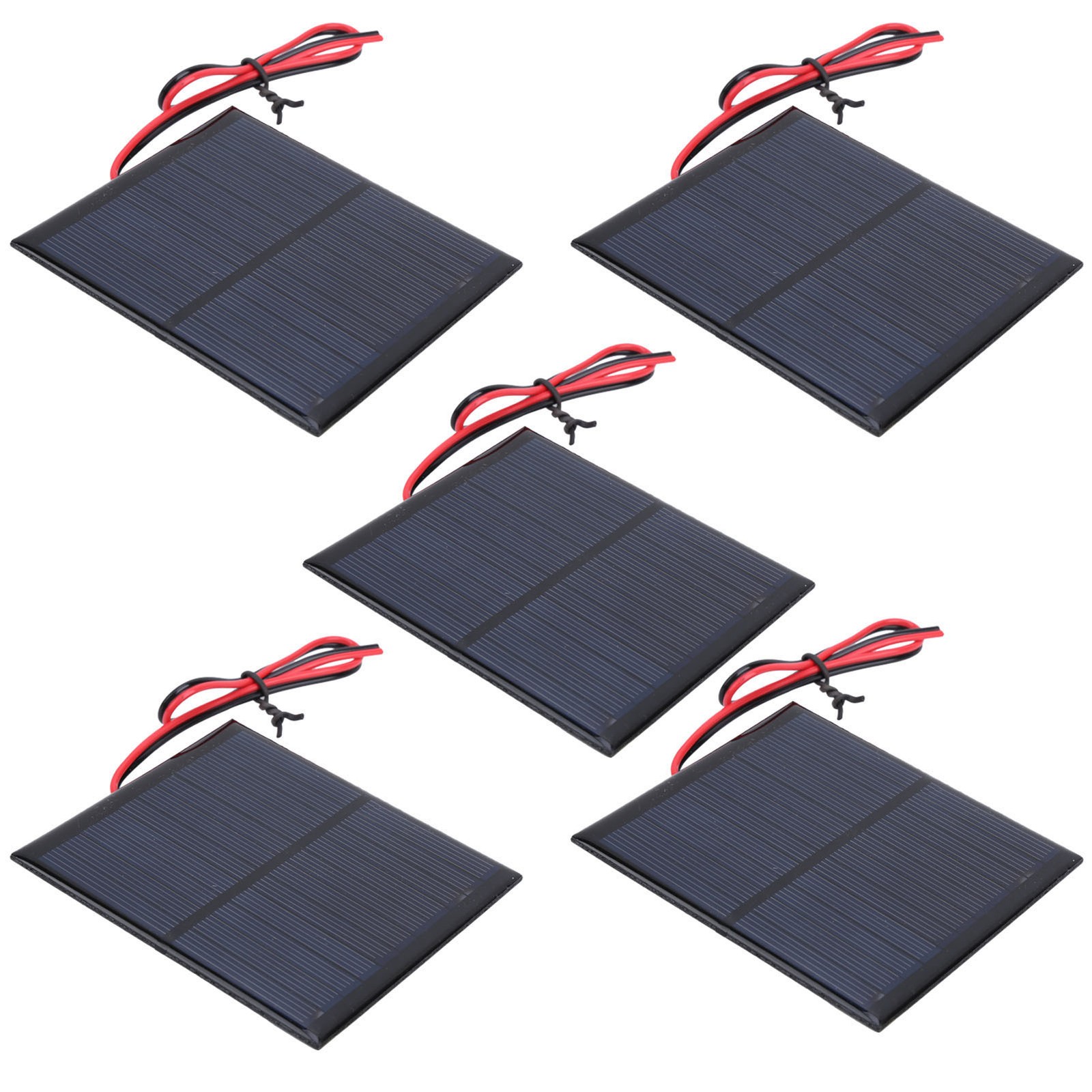 5Pcs Mini Solar Panel Board Module + 30CM Red And Black Wire DC5.5V 160mA