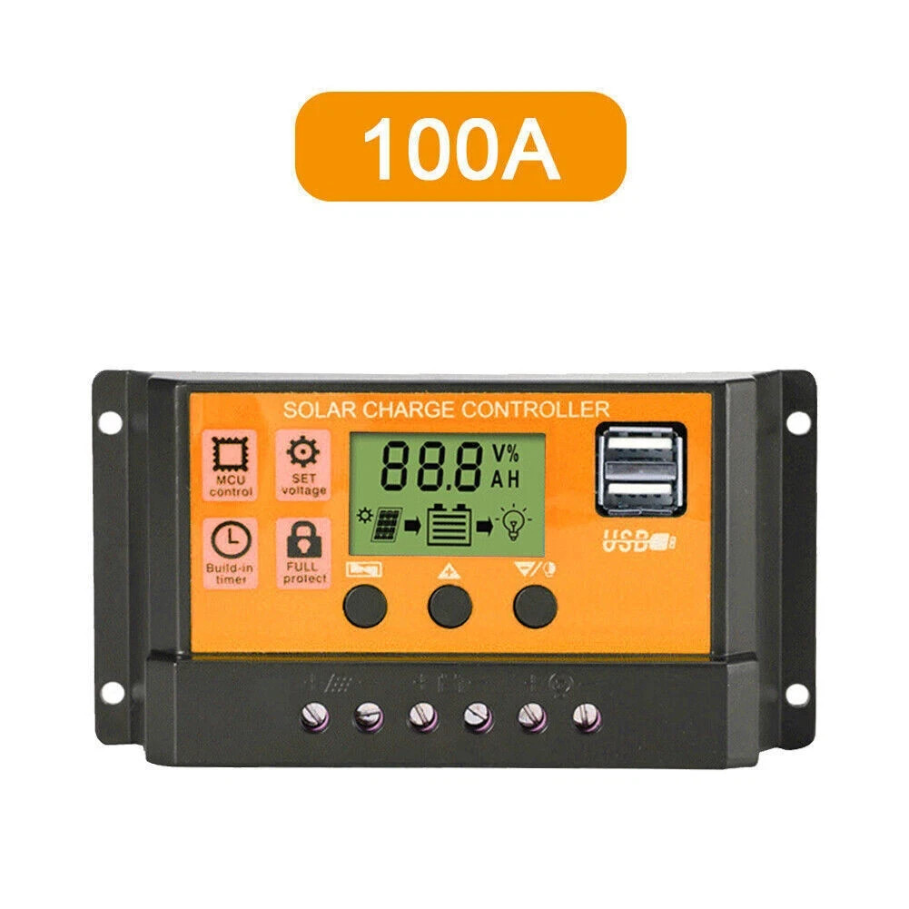 30-100A MPPT Solar Panel Regulator Charge Controller 12V/24V Auto Focus Tracking