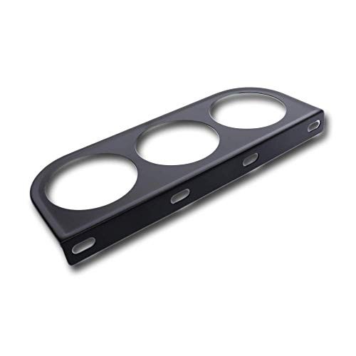 Universal 2-1/16″ 52mm Triple Gauge Mounting Panel Three Holes 3 Mount Black
