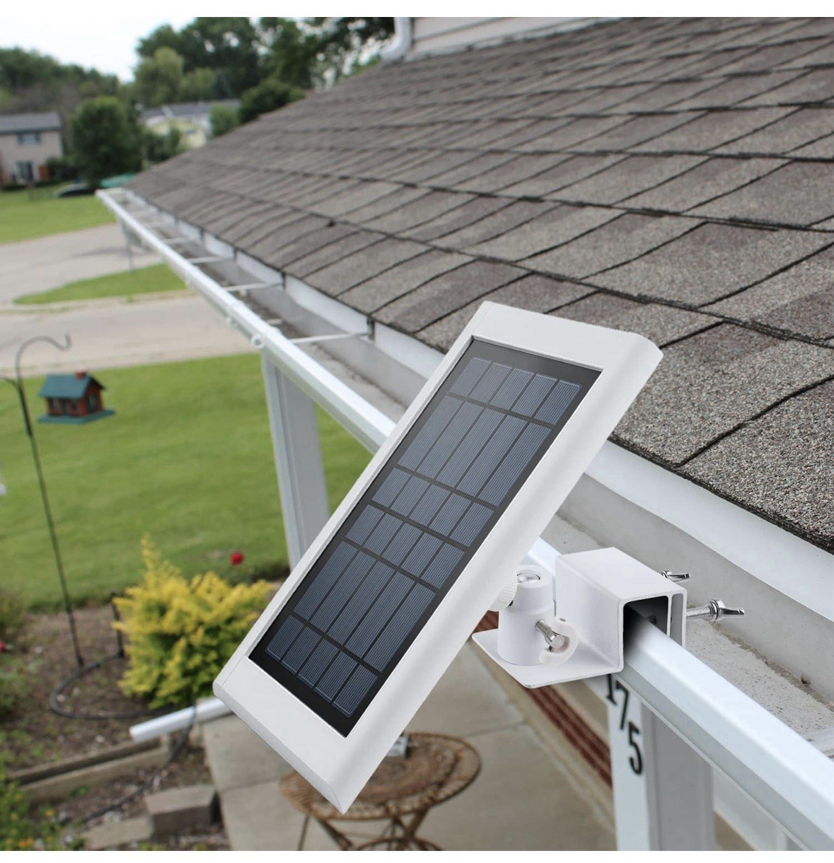 Adjustable Solar Panel Gutter Mount for Ring -Easy Install Weatherproof Aluminum