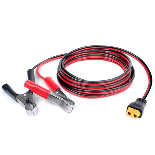 XT60 Connector Cable to Alligator Clip, 12AWG 12V Battery Clamp to 12AWG-5FT