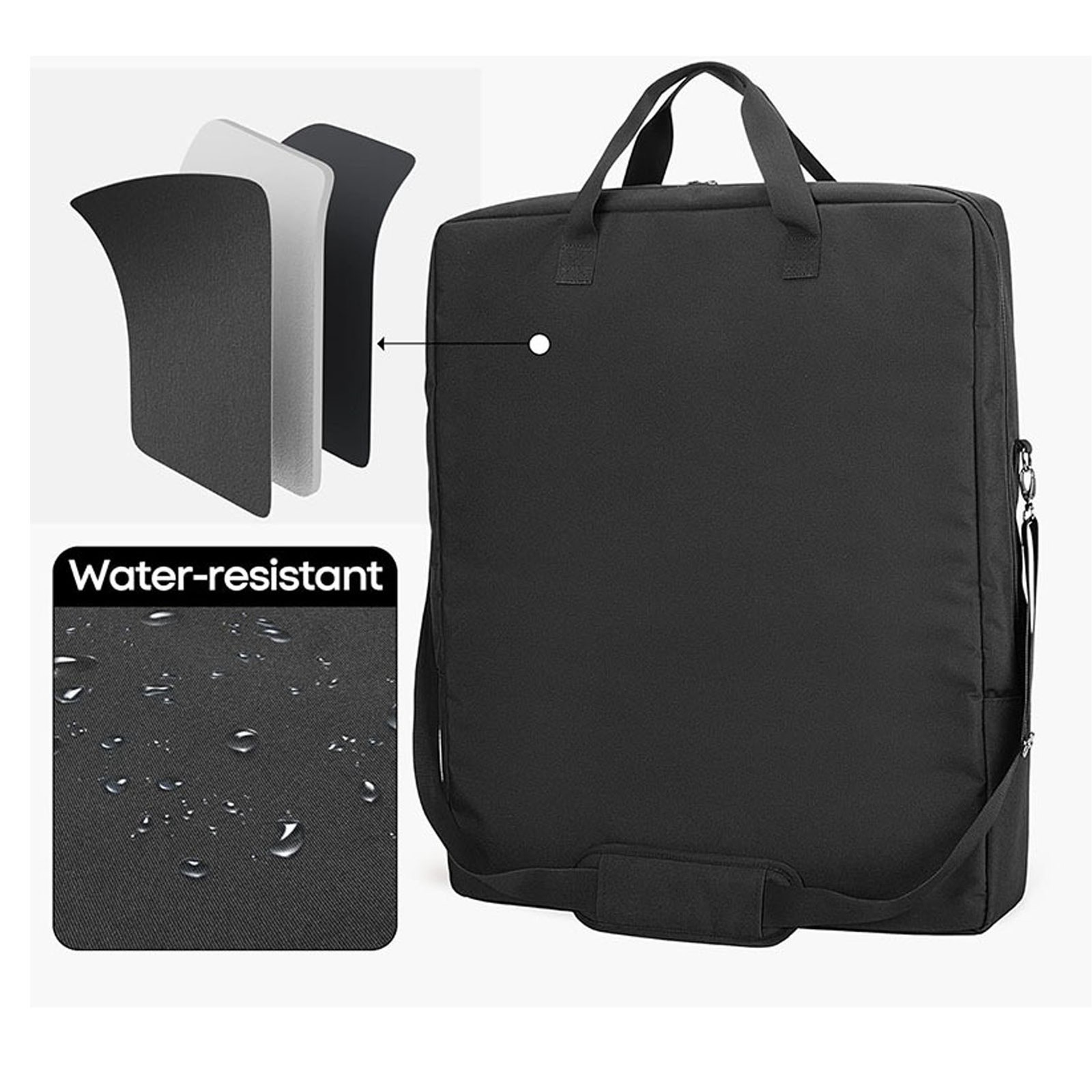 Solar Panel Storage Bag Double Layer Folding Travel Solar Panel Carrying Case