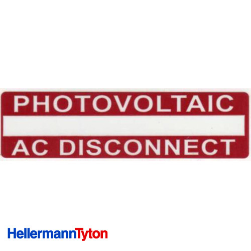 PACK OF 10: HELLERMANN TYTON Solar Label PHOTOVOLTAIC AC DISCONNECT Qty1