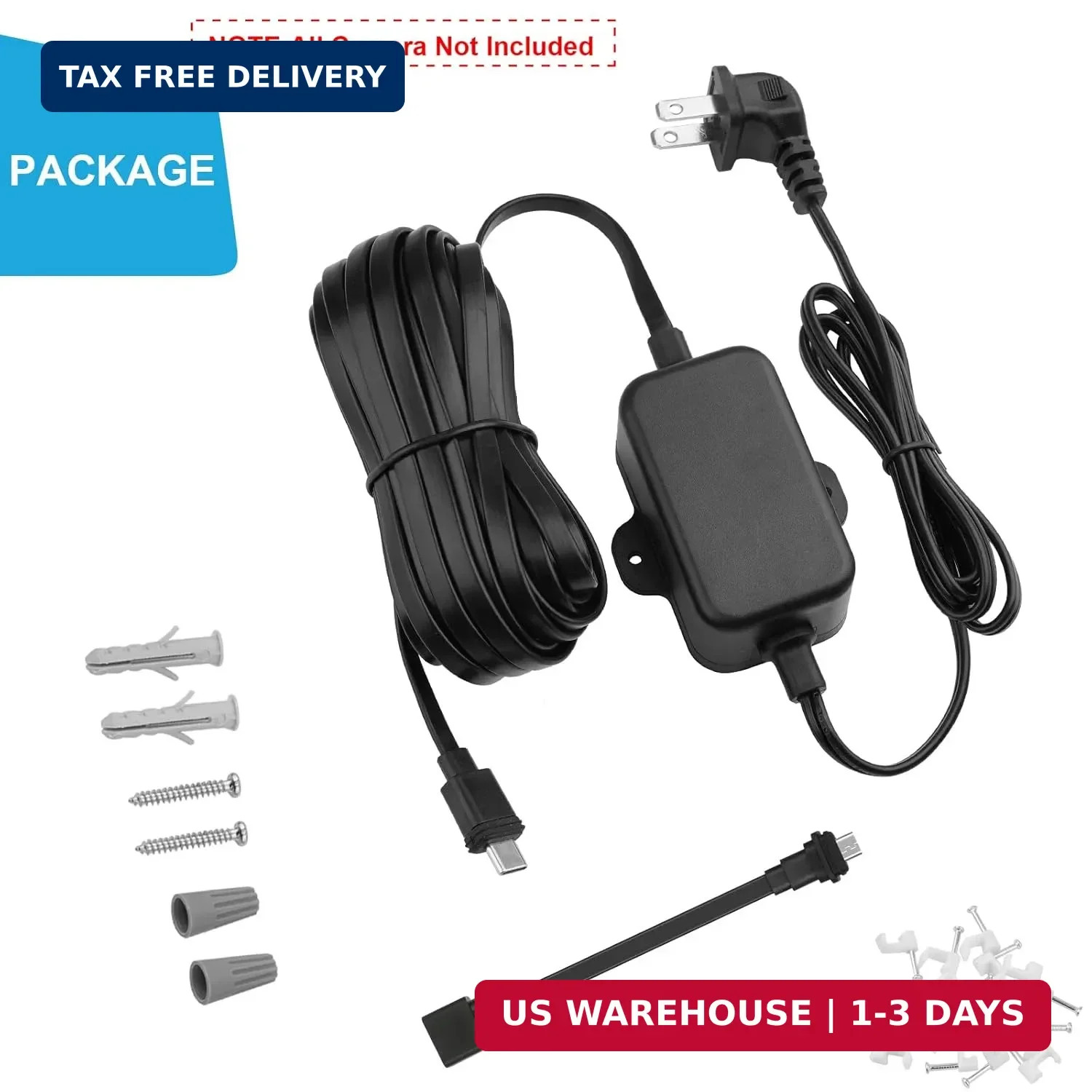 30ft Weather Resistant Power Adapter for Blink Mini 2,Blink Outdoor 4 (4th Gen)(
