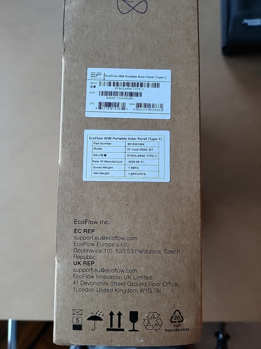ECOFLOW SOLAR PANEL 45W Portable Type-C Packge Sealed