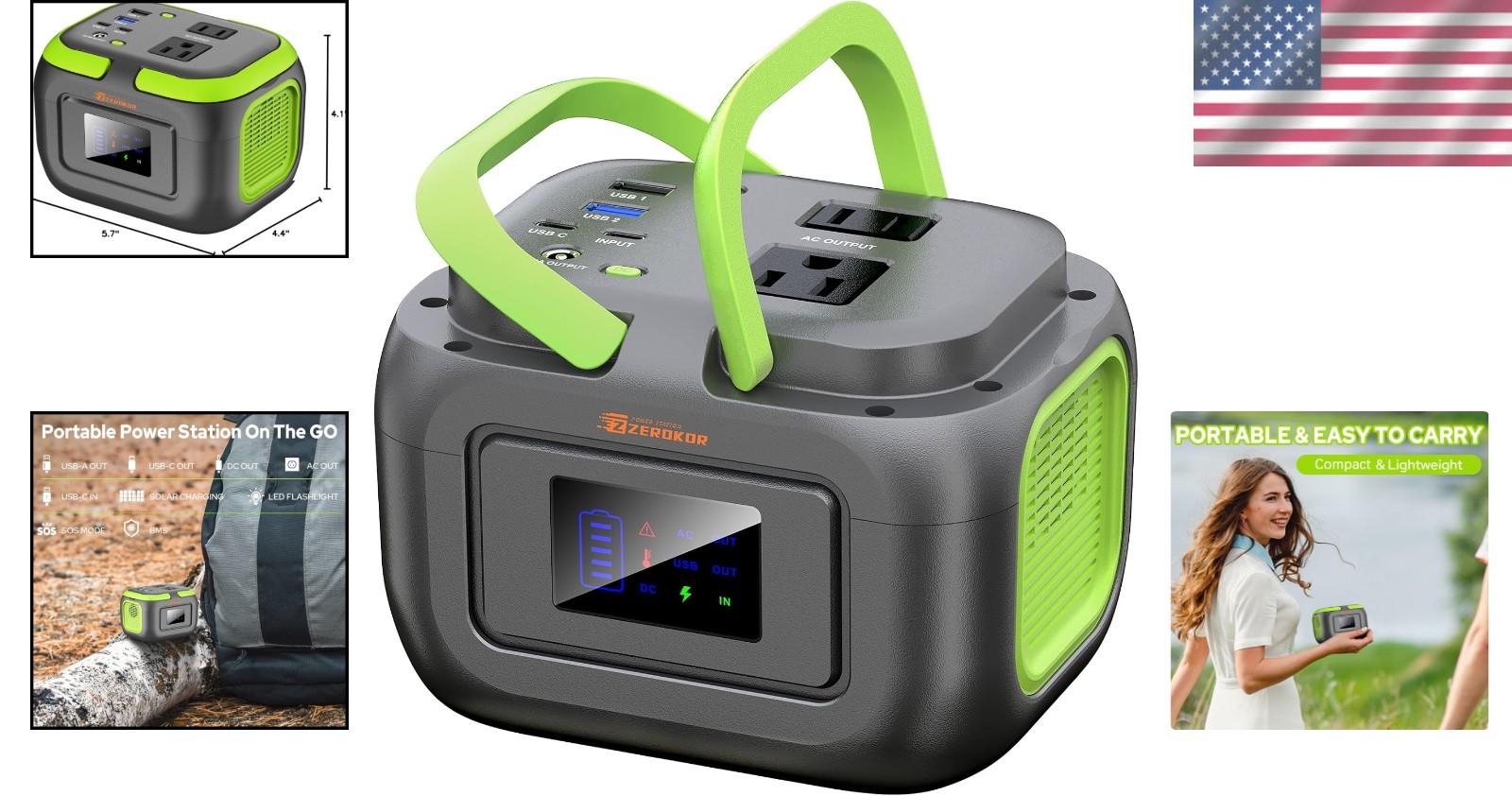 Portable Power Station 120W with AC Outlets & USB-C Input