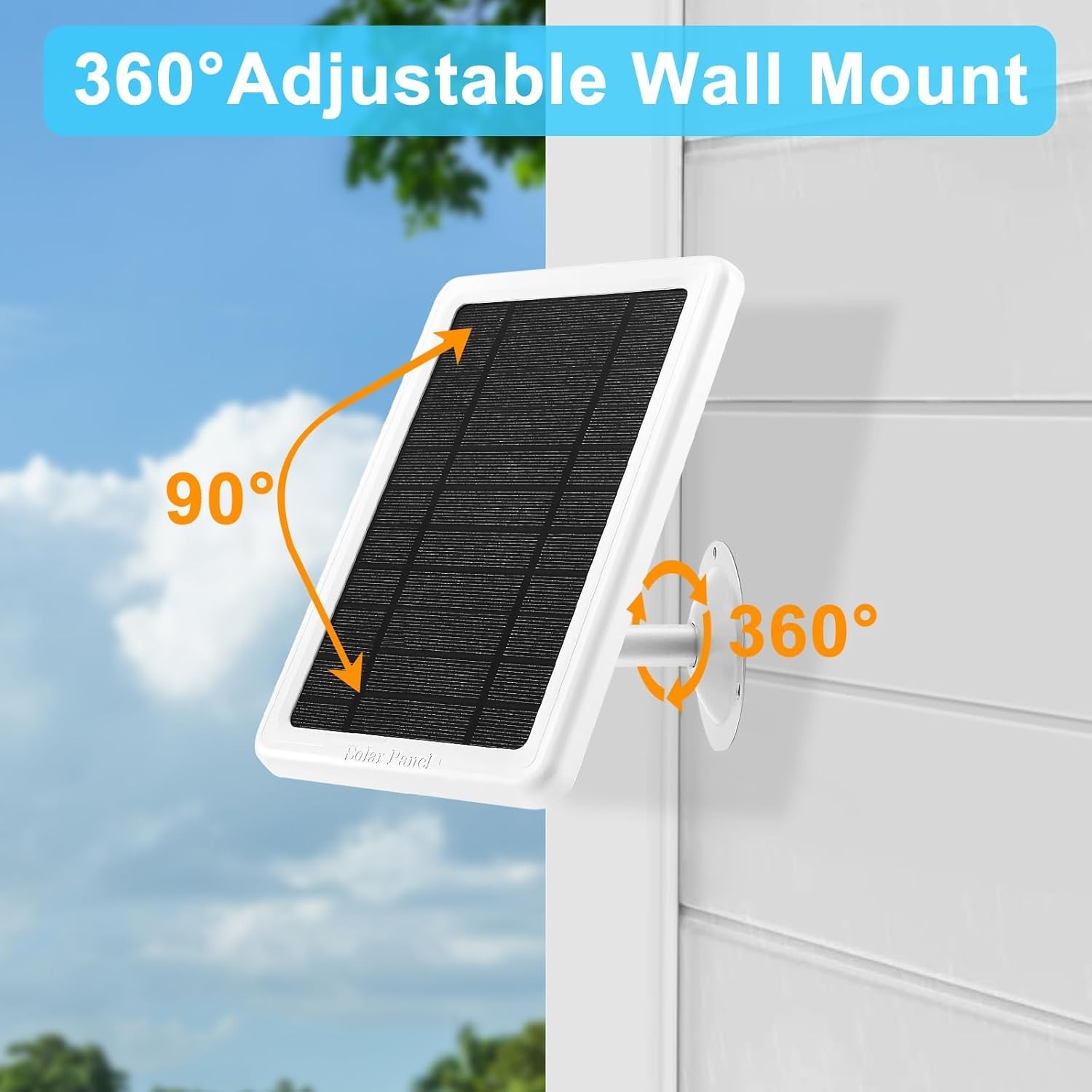 Solar Panel Charger for Ring Camera White Compatible 2 Pack Ring Solar Panel