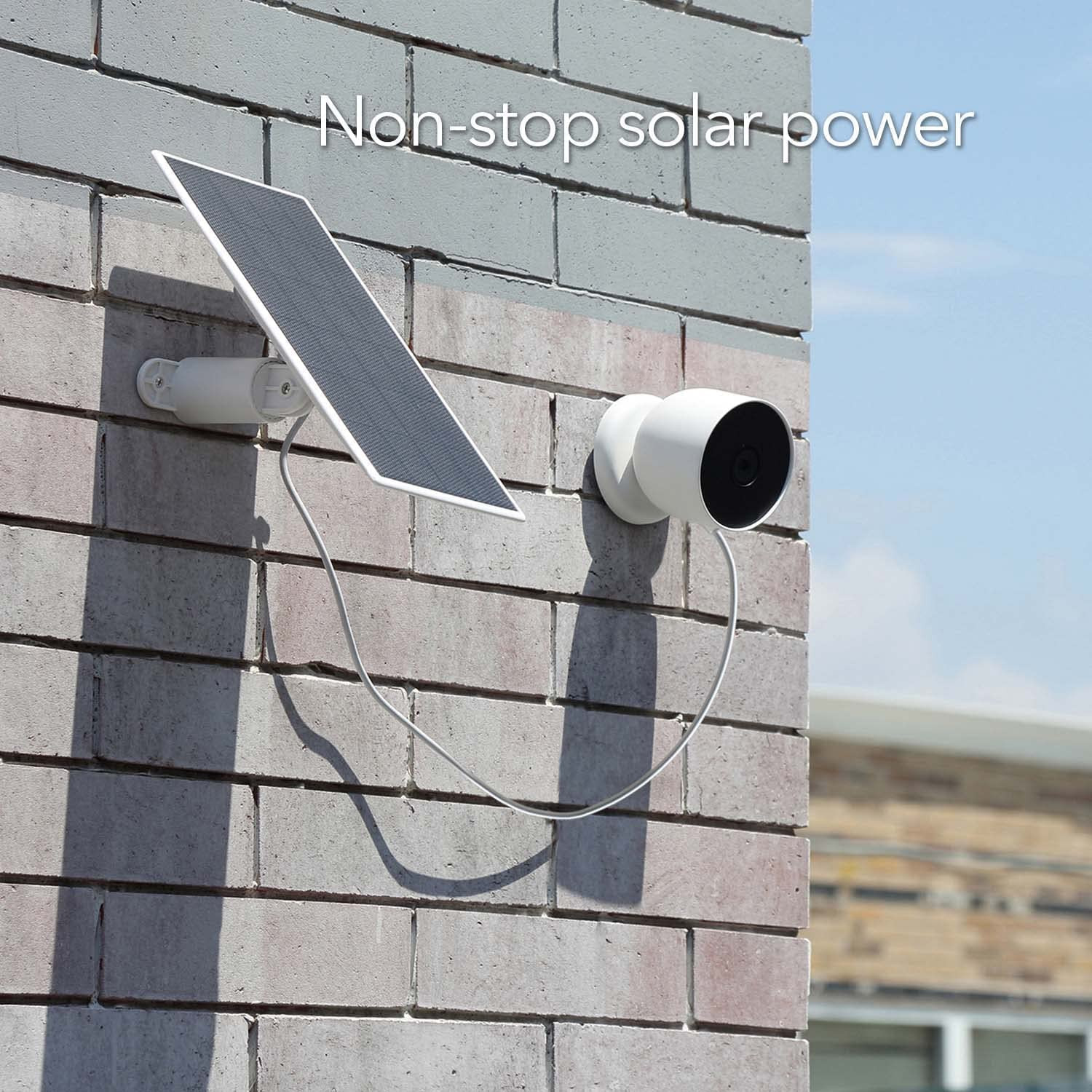 Solar Panel, Solar Panel Charger for Google Nest Cam Outdoor or Indoor, Battery