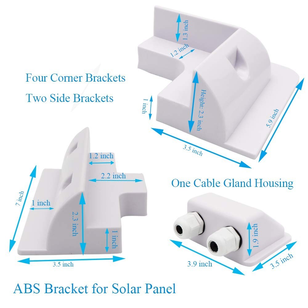 7PCS Solar Panel Mounting Bracket Kit – Drill-Free Corner Brackets for RVs, Boat