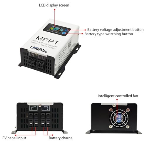 30A MPPT Solar Charge Controller, 150VDC PV Input, 12V/24V/48V white30A
