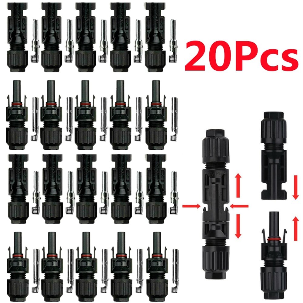 20 Pairs Male Female M/F Wire Cable Connector Set Solar Panel 30A Waterproof