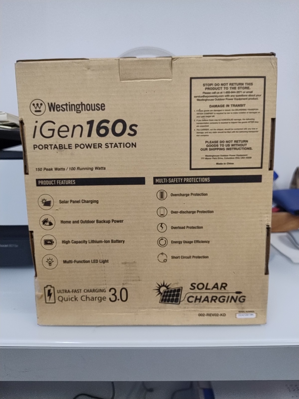 Westinghouse 155Wh 150W Portable Power Station & Solar Generator, Backup Battery