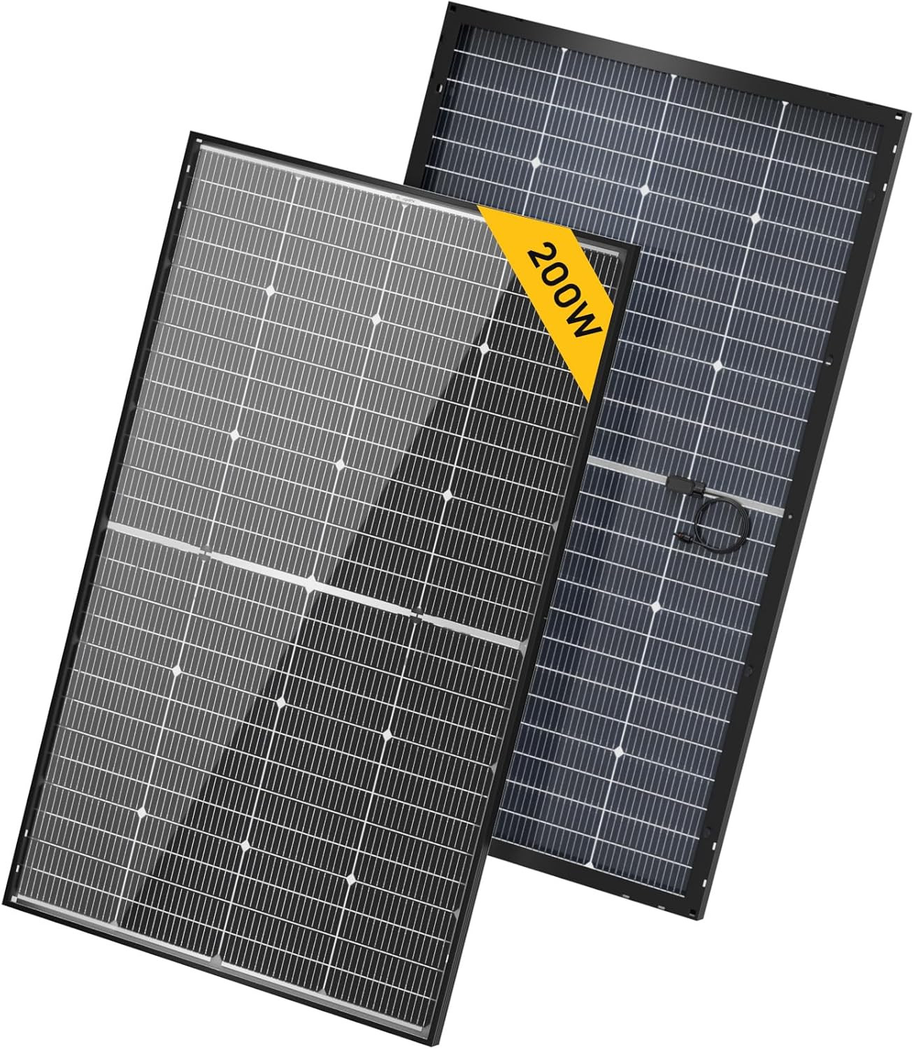 Bougerv 24V N-Type 16BB 200W Bifacial Solar Panel, 24V 200 Watt Solar Panel, for