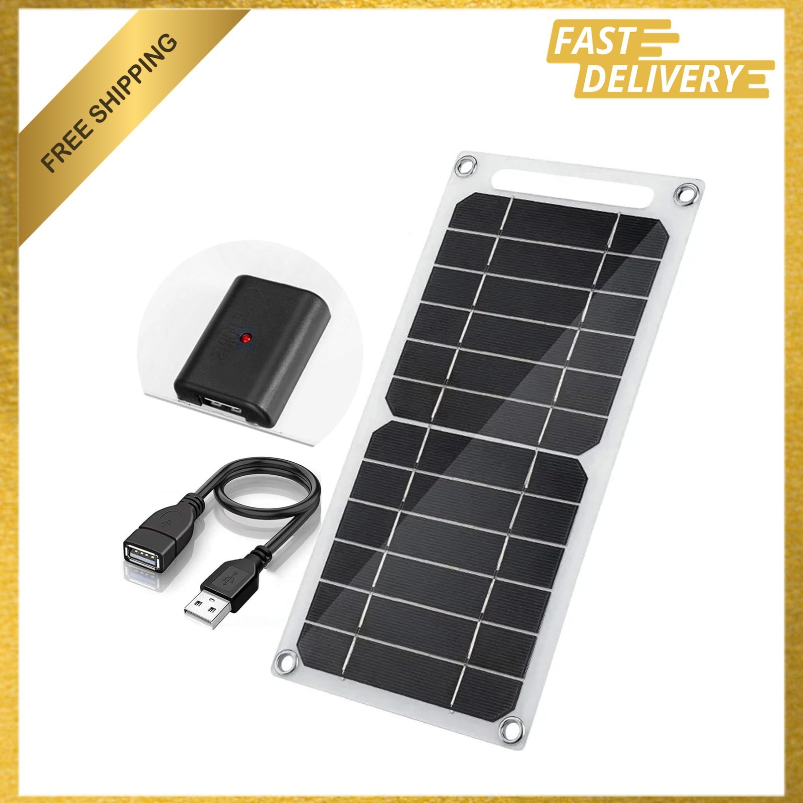 Mini 5V 6W USB Solar Panel, Portable Monocrystalline Charger for Phone, Camera