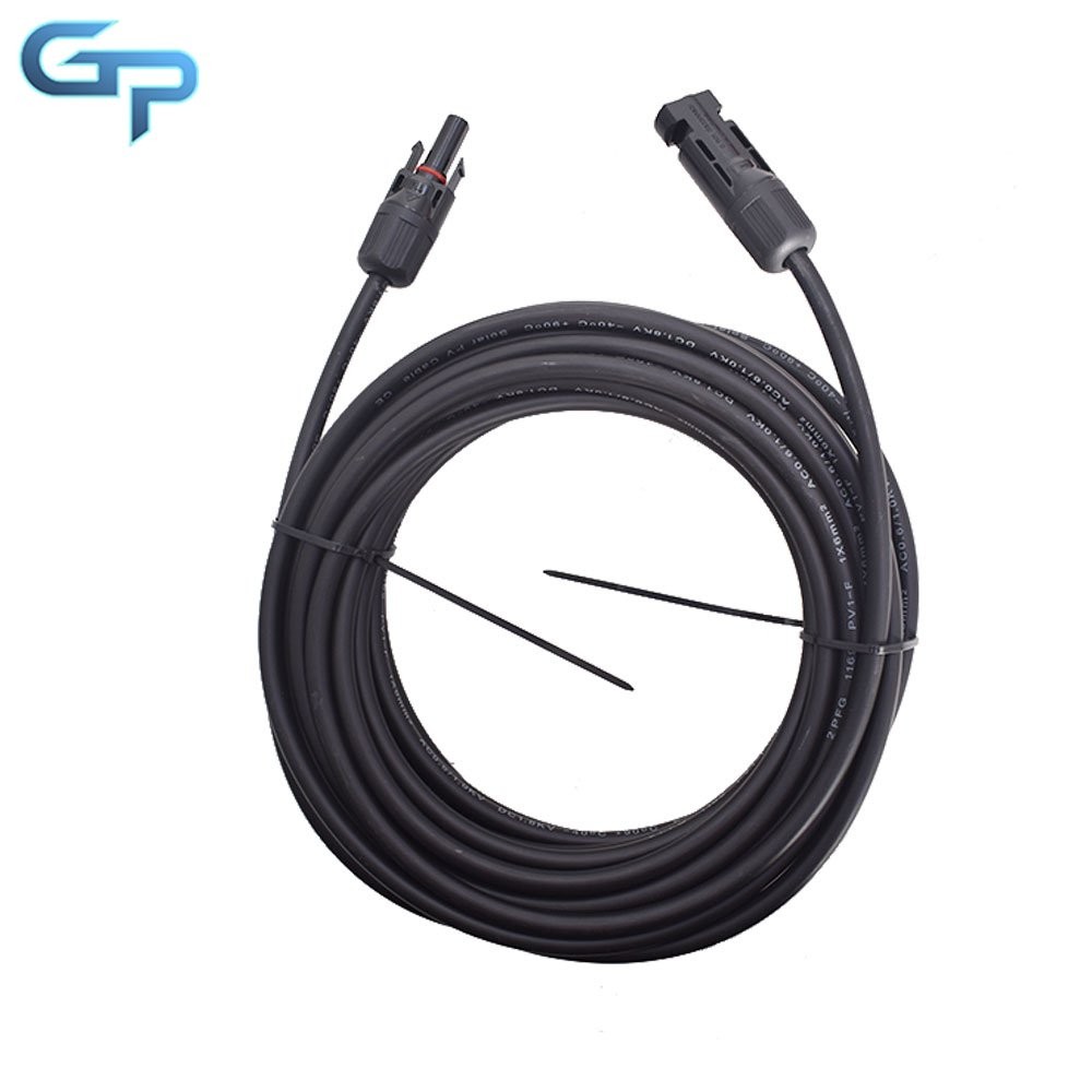 25 Feet 1 Pair 10AWG Red + Black Solar Panel Extension Cable Wire Connector