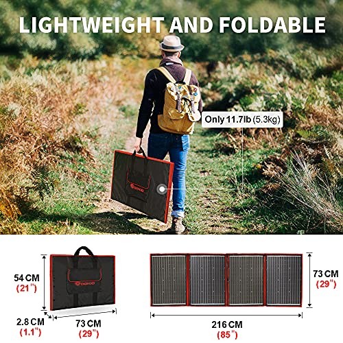 220W 18V Foldable Solar Panel Kit Lightweight(11lb,28×20 inch)