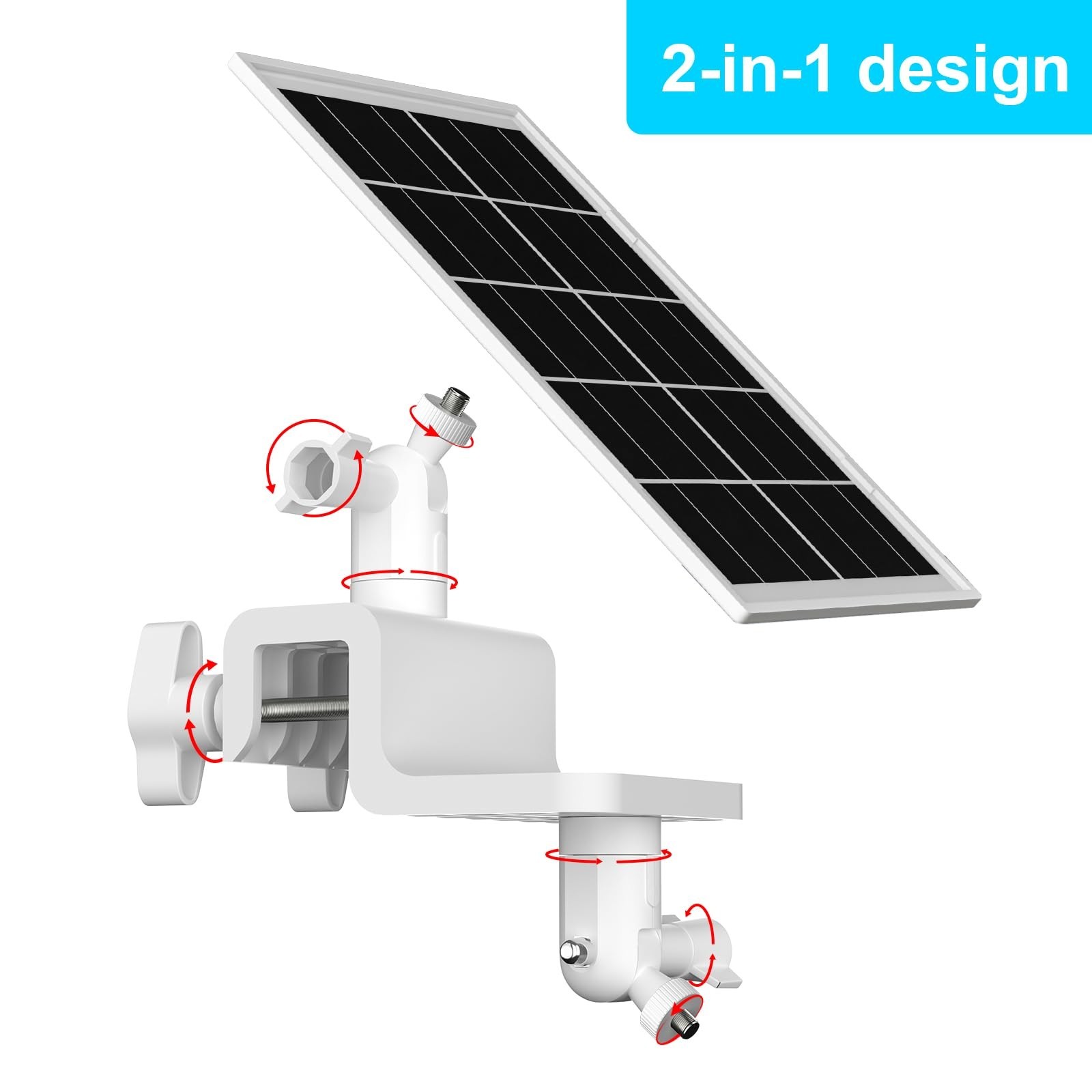 7W Solar Panel for Ring Cameras & Outdoor Cams, Gutter Mount, Waterproof Cable,