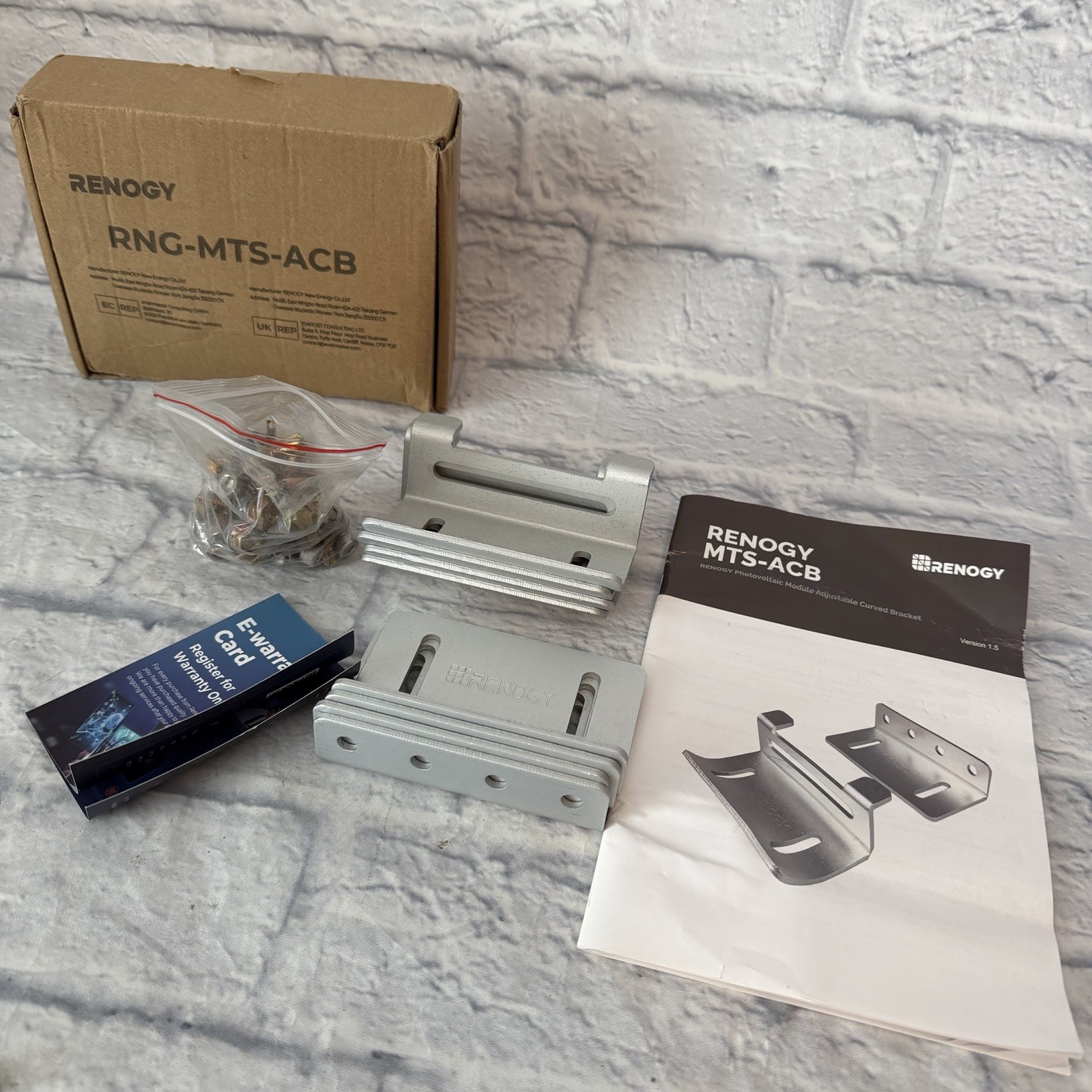 Renogy RNG-MTS-ACB Adjustable Curved Solar Panel Mount Bracket Kit Set Of 4 NIB
