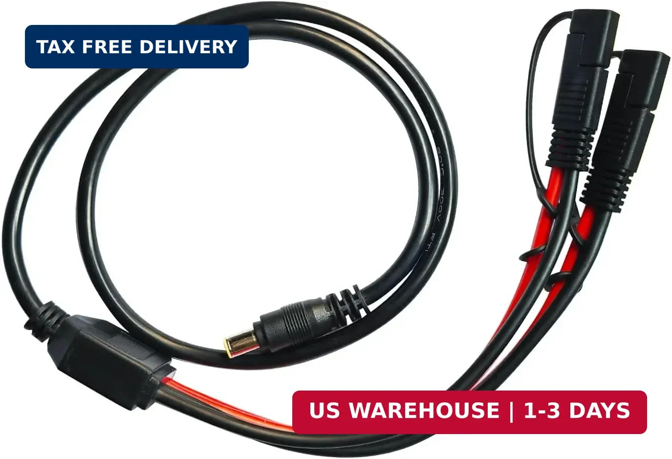10AWG SAE to DC 8mm Cable,DC 8mm Male to 2 SAE Adapter Cable for RV & Solar Gene