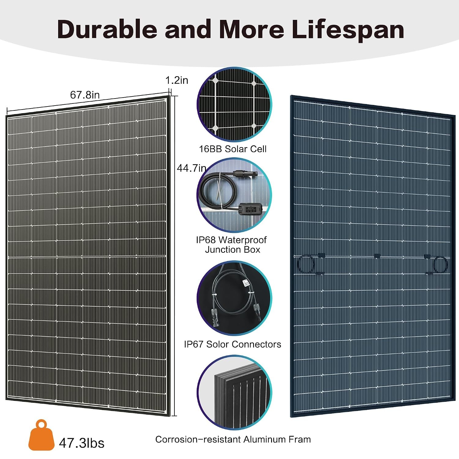 N-Type 425W Bifacial High Efficiency Solar Panel UL 61730 Certified 16BB 25%