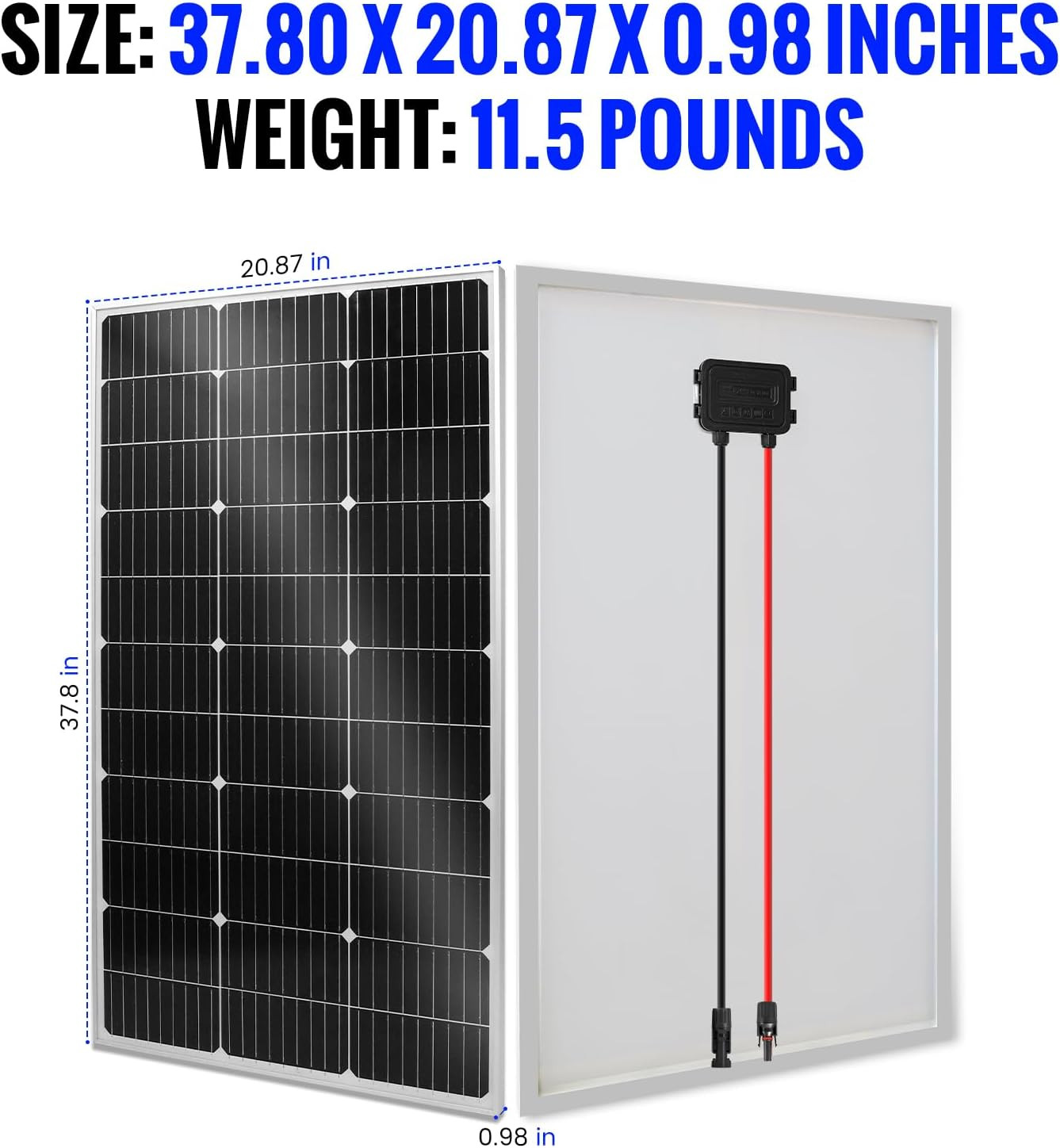100W Monocrystalline Solar Panel Kit with 30A Controller – 2 Pack
