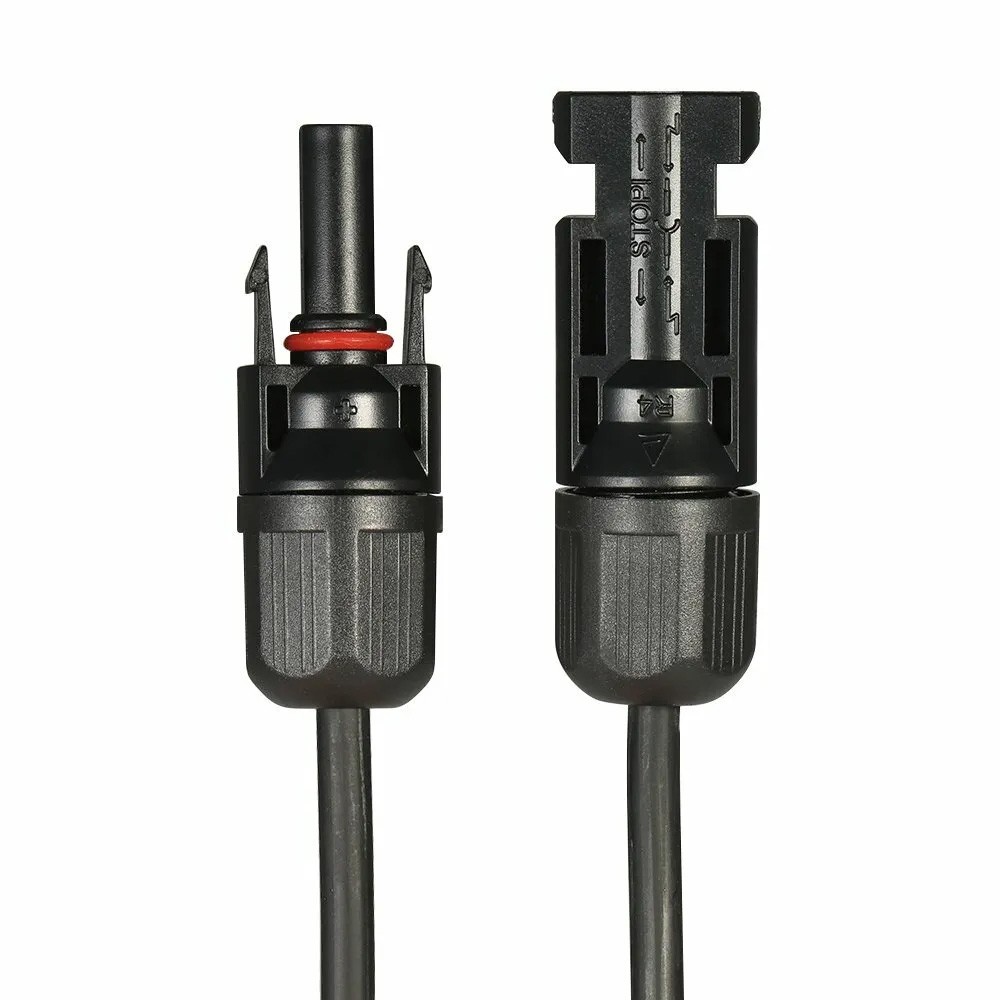 10 AWG Black Red Solar Panel Extension Cable Silicone Flexible Wire Connectors