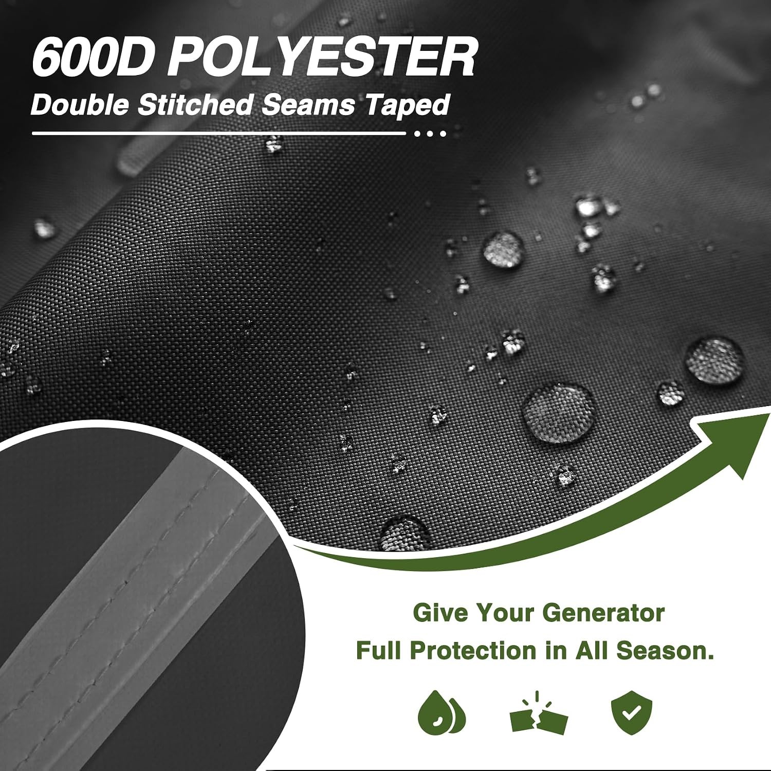 Inverter Generator EU1000 Cover Black Outdoor Porch Shield Generator Cover