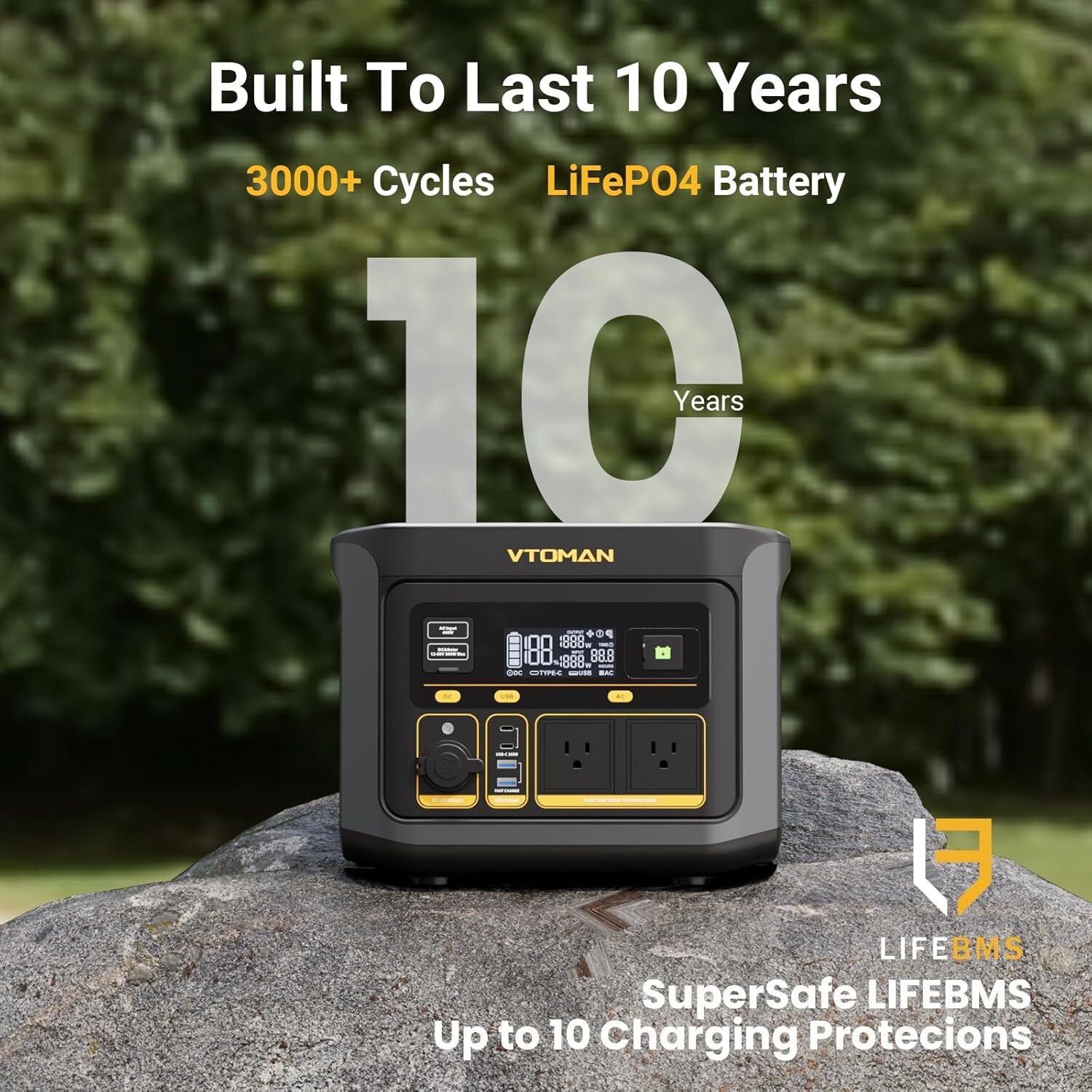 VTOMAN FlashSpeed 600, Portable Power Station 499Wh, 70Min Fully Charged,LiFePO4