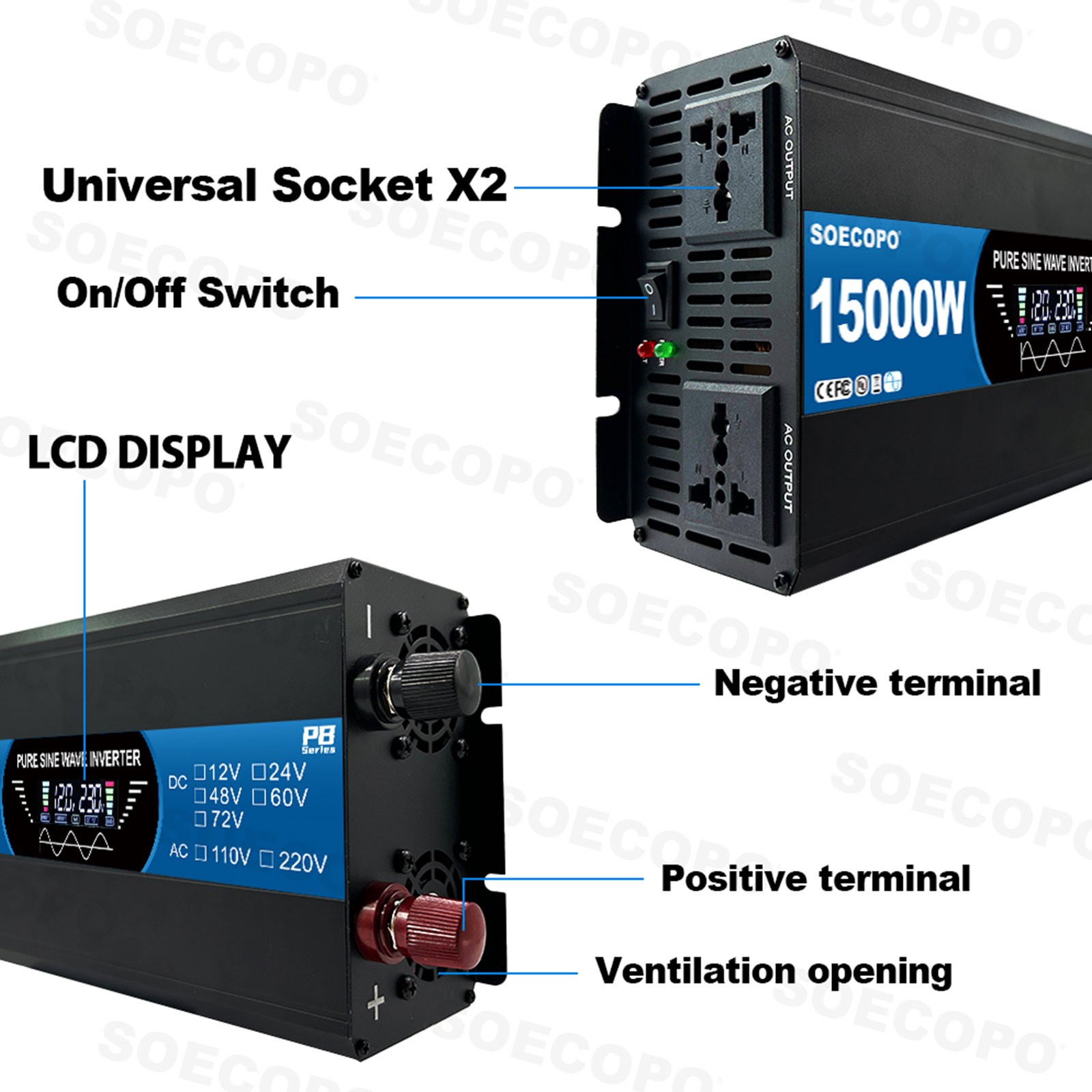 15000W Solar System Kit 12V To 110V/220V Off-Grid Inverter System 100A Control