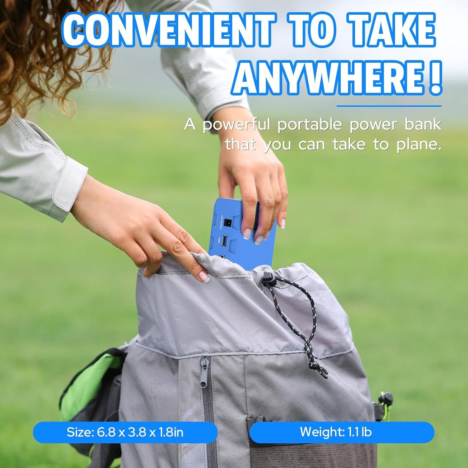 Blue Portable Power Station 24000mAh, Multiple Charging Options, Compact & Safe