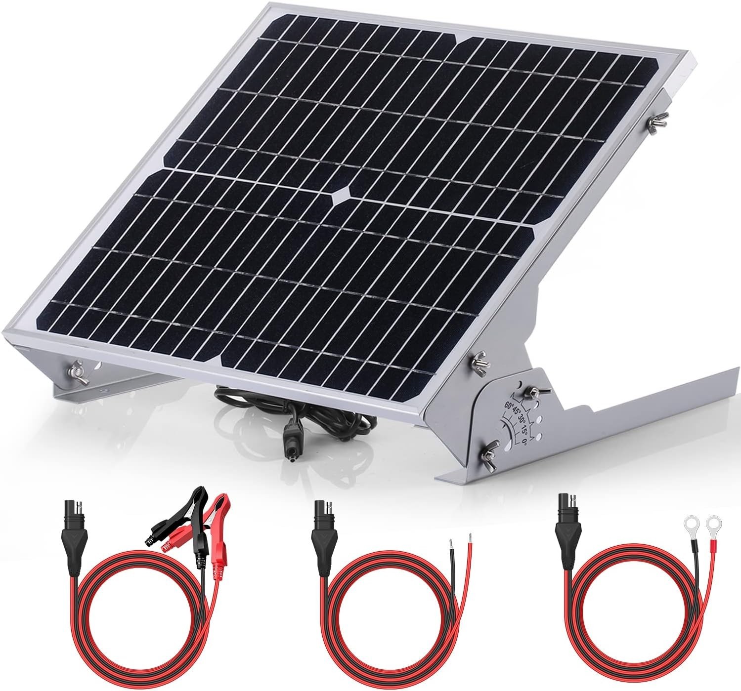 20W 12V Solar Battery Charger Maintainer, Built-in Smart MPPT Charge Controll…